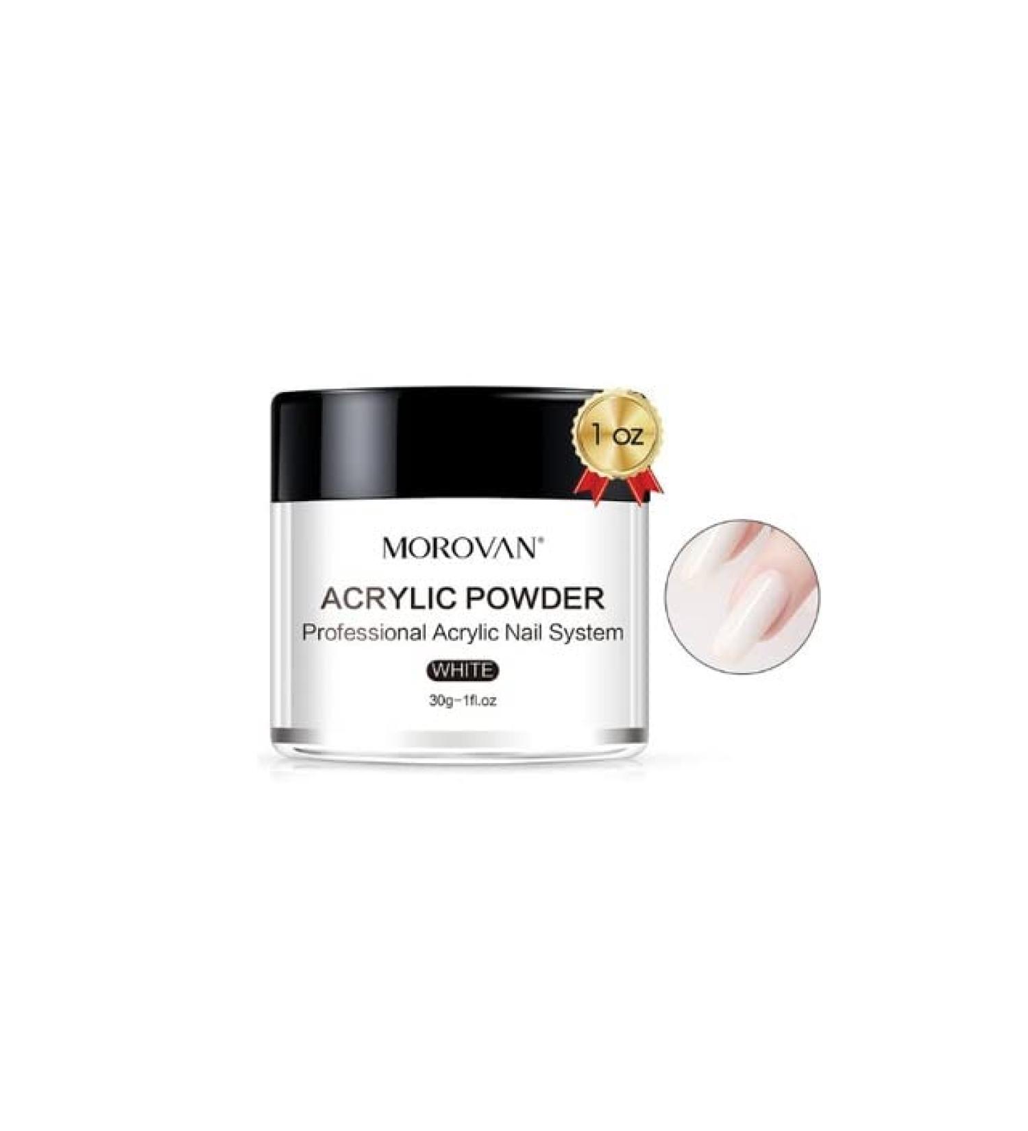 Acrylic Powder Liquid Monomer for Acrylic Nail Extension Nail Carving Pink Clear White Nude Non-Yellowing Nail Art Set - (Color: White) - Buy Online on GoSupps.com