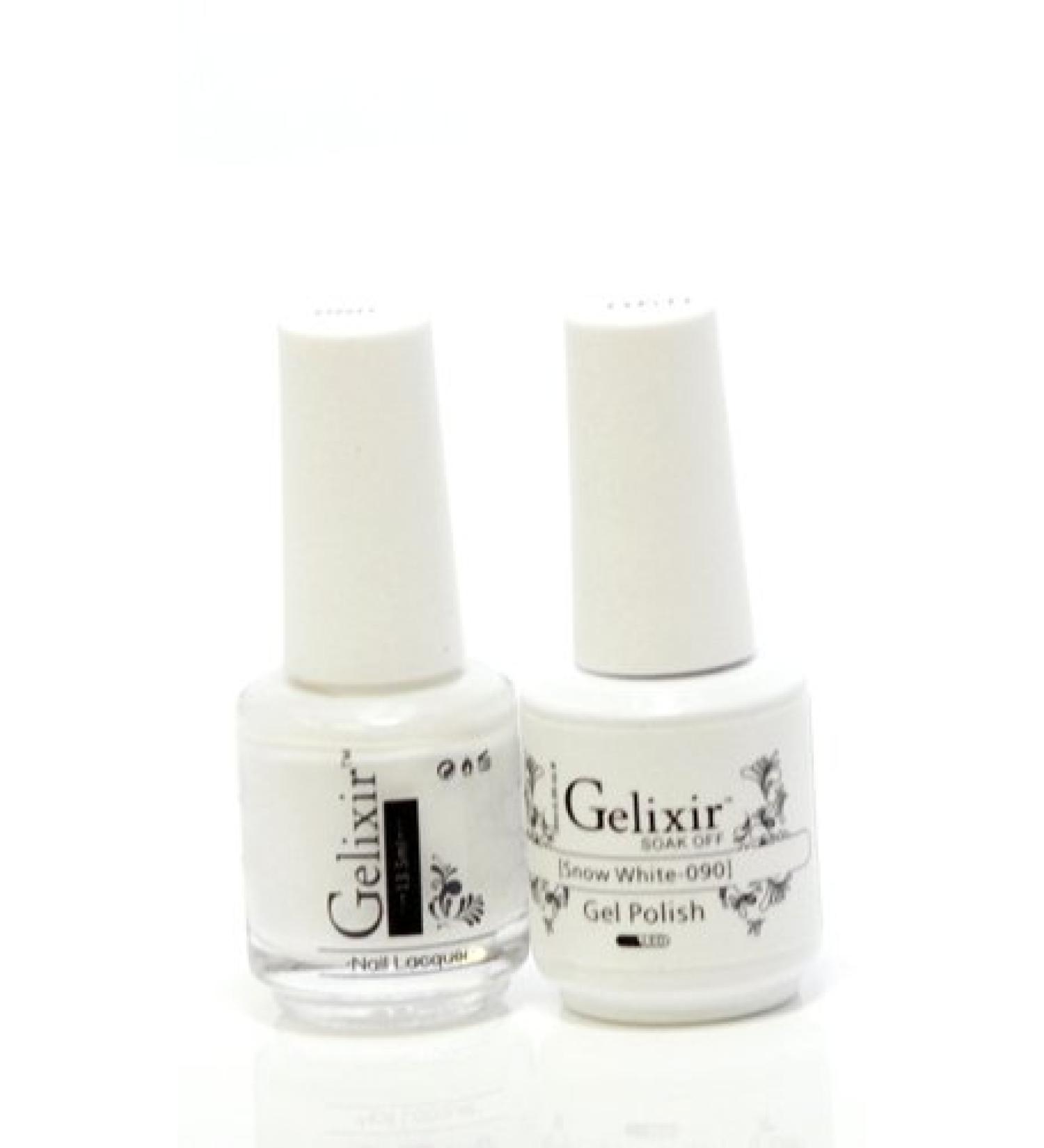 Gelixir matching color gel & nail lacquer Snow White -090 090-snow White