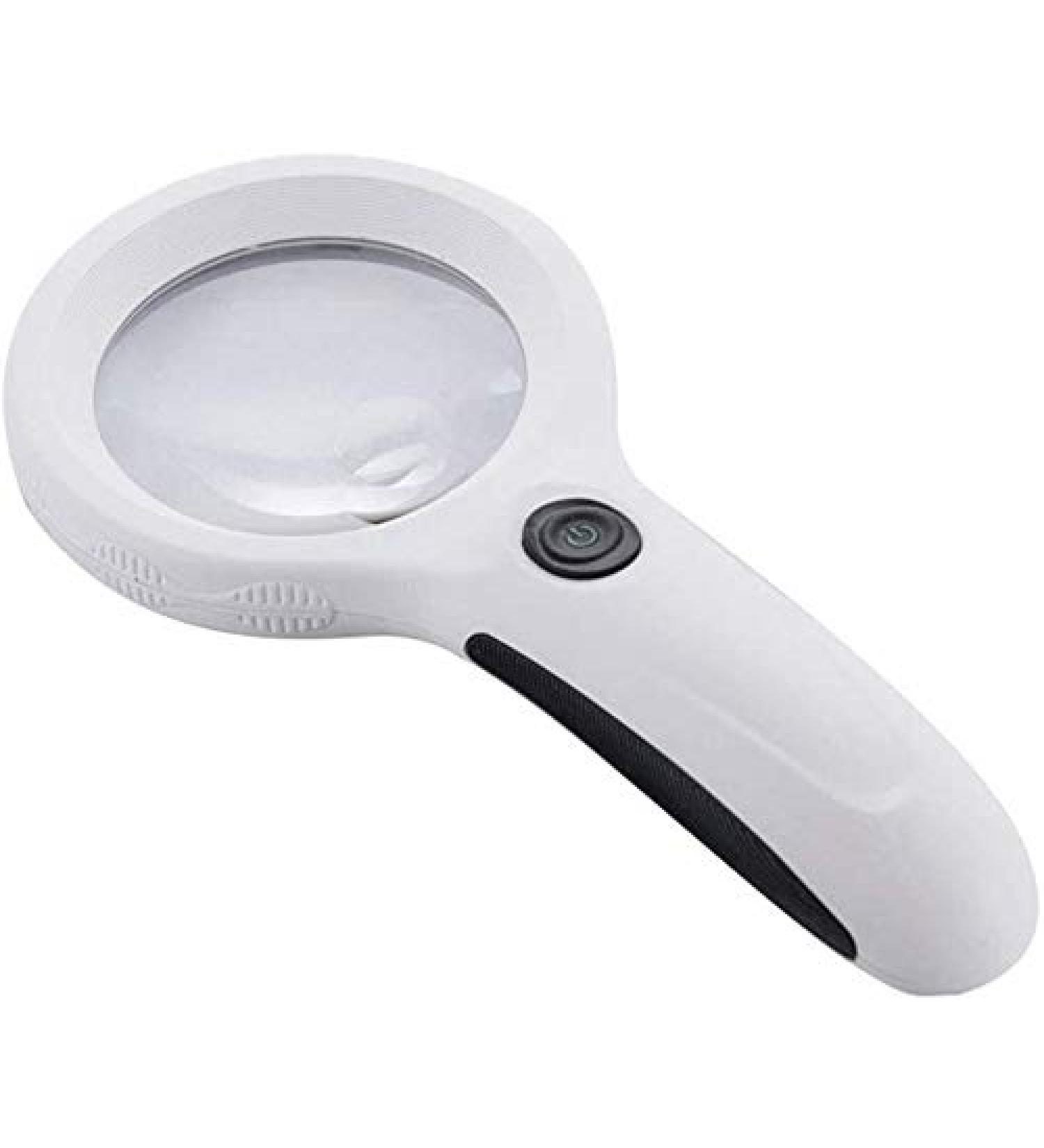 Magnifying Glasses Vision aids Handheld Magnifying Glass 3 Times Magnifying Glass Equipped with 8 LED Reading Magnifying Glass with Money Detector for The Elderly Reading Magnifying Glass Stationery - Buy Online on GoSupps.com