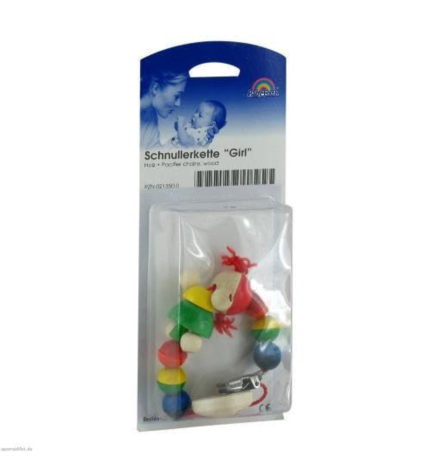 Pacifier chain wood girl 1 st