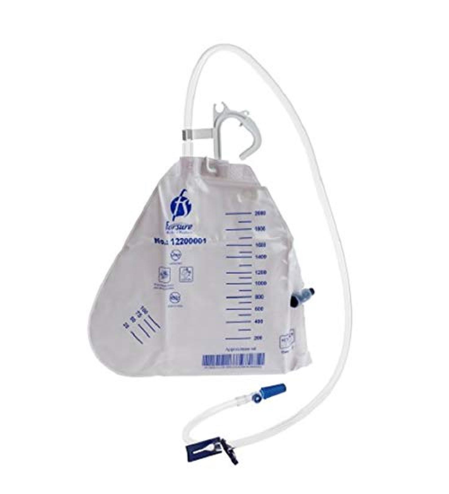 Buy 2000 ml Urine Drainage Bag with Antireflux Valve & Vented T-Tap Outlet - Fast International Shipping - Buy Online on GoSupps.com