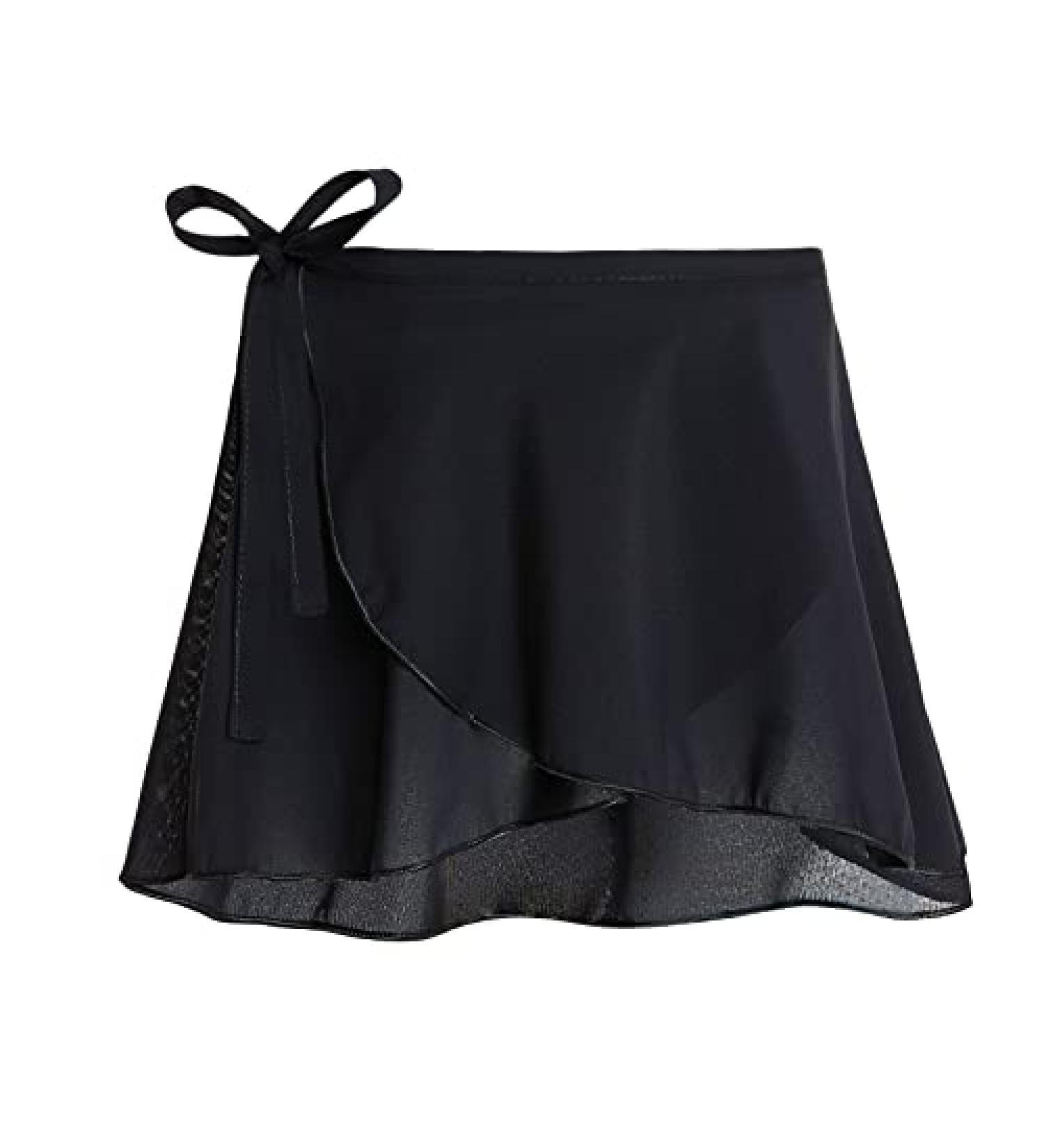 Domusgo Girls Women Ballet Skirts | Adjustable Wrap Chiffon Dancewear | Pink/Black | Size L | Perfect for Competition, Party, Celebration | Ages 10-12 Years - Buy Online on GoSupps.com