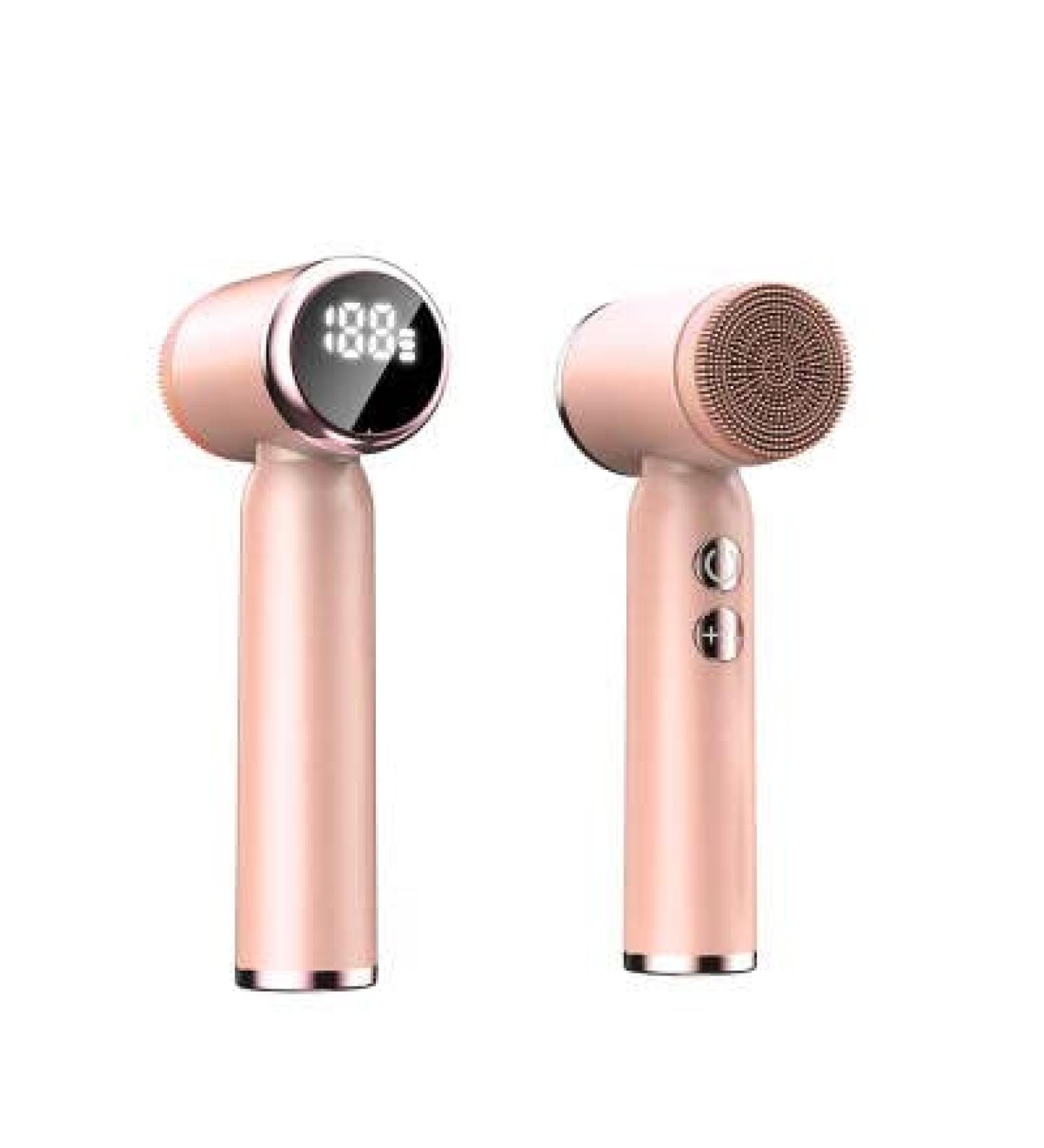 Electric Facial Cleansing Brush with 6 Brush Heads, 3 Speeds, LCD Screen - Gentle Exfoliation & Blackhead Removal - Waterproof Face Exfoliator (White) - Buy Online on GoSupps.com