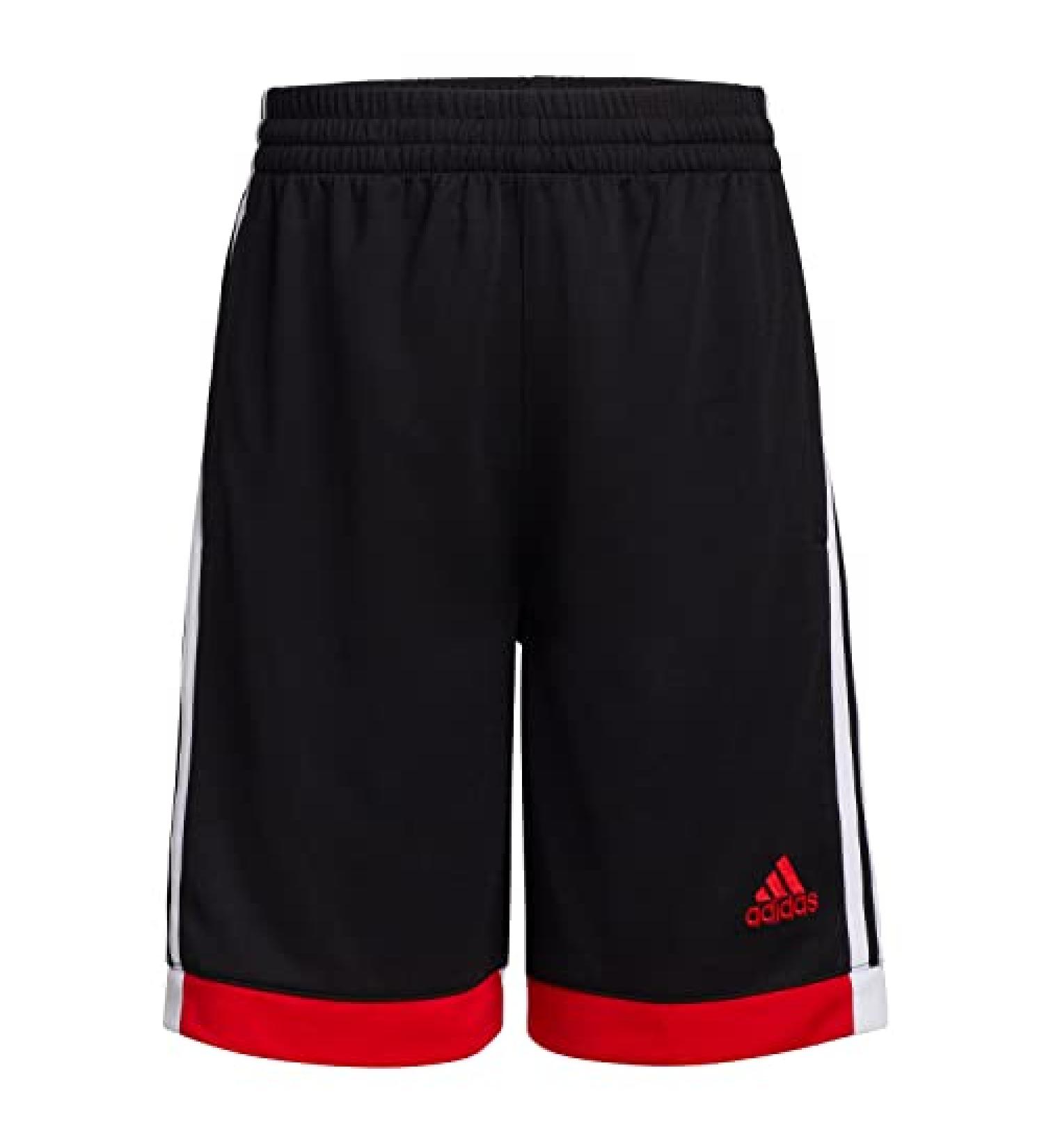 adidas Boys' Elastic Waistband Winner Short - X-Large Black/Scarlet - Buy Online on GoSupps.com