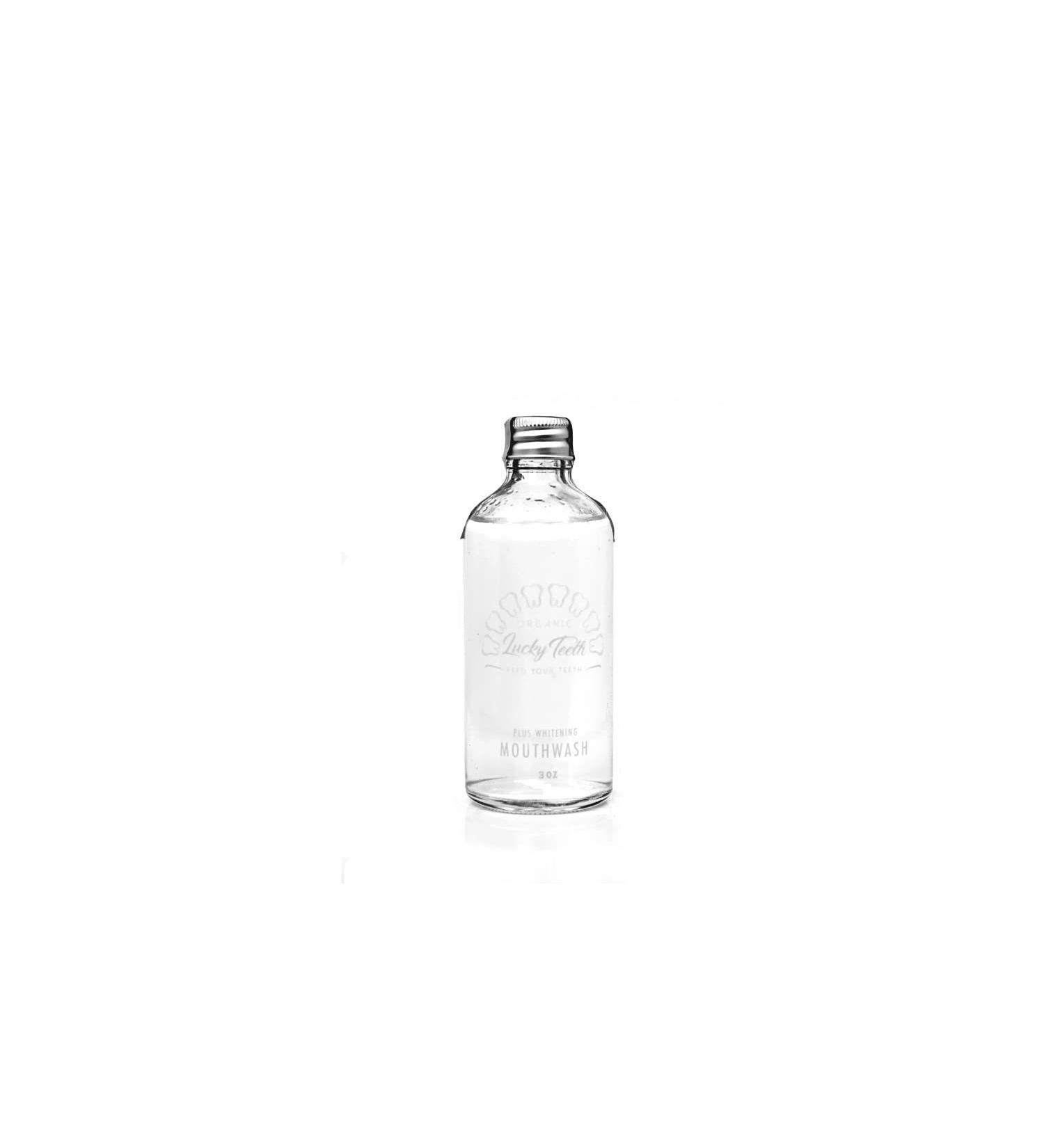 Organic MouthWash - Plus WHITENING - Whitens Refreshes. Food Grade Peroxide + Essential Oils. Vegan and Cruelty Free. Glass Jar (Travel 3 oz)