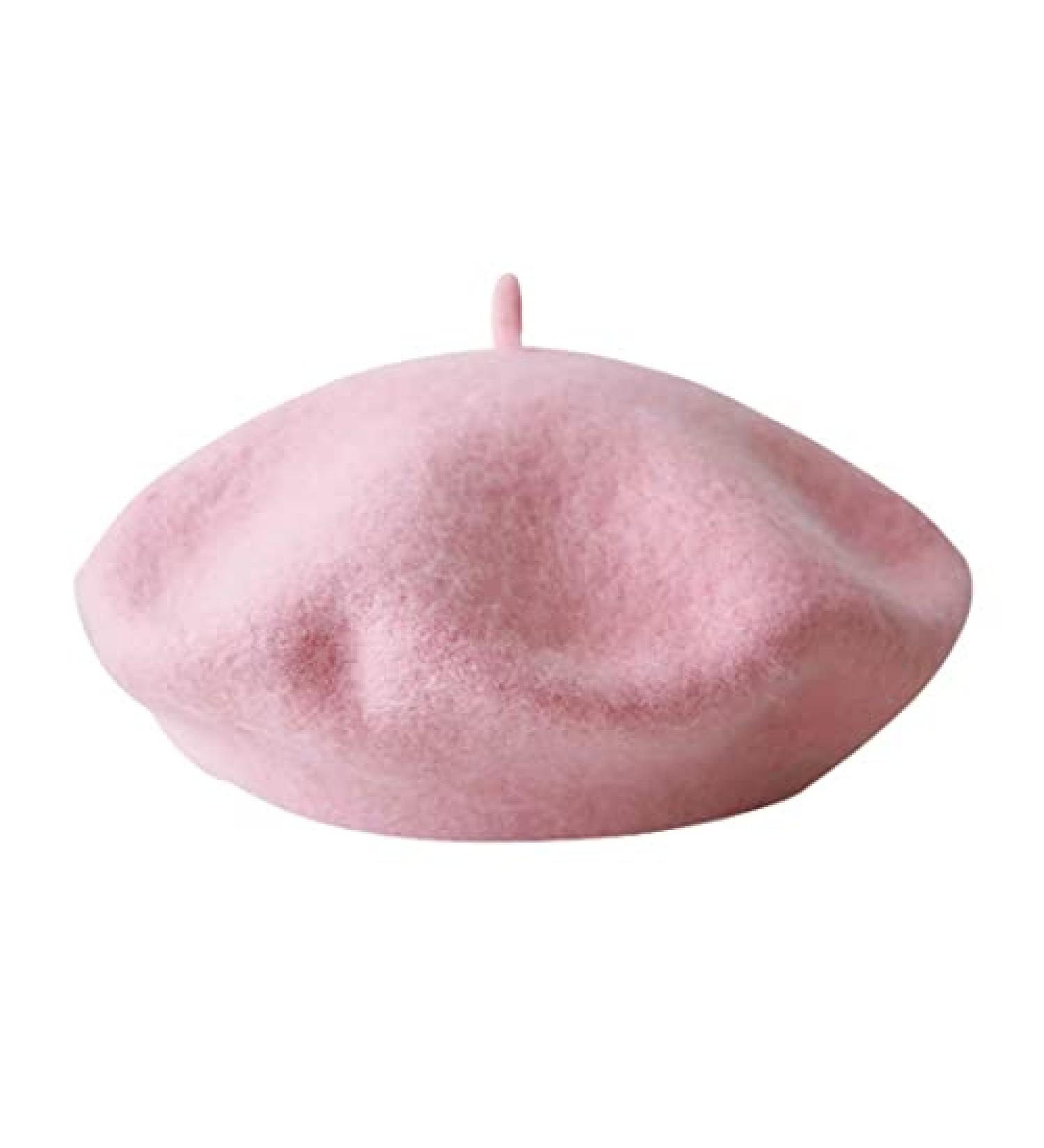 Girls' Pink French Beret Hat Warm Artist Beanie Cap for Winter & Autumn - Buy Online on GoSupps.com