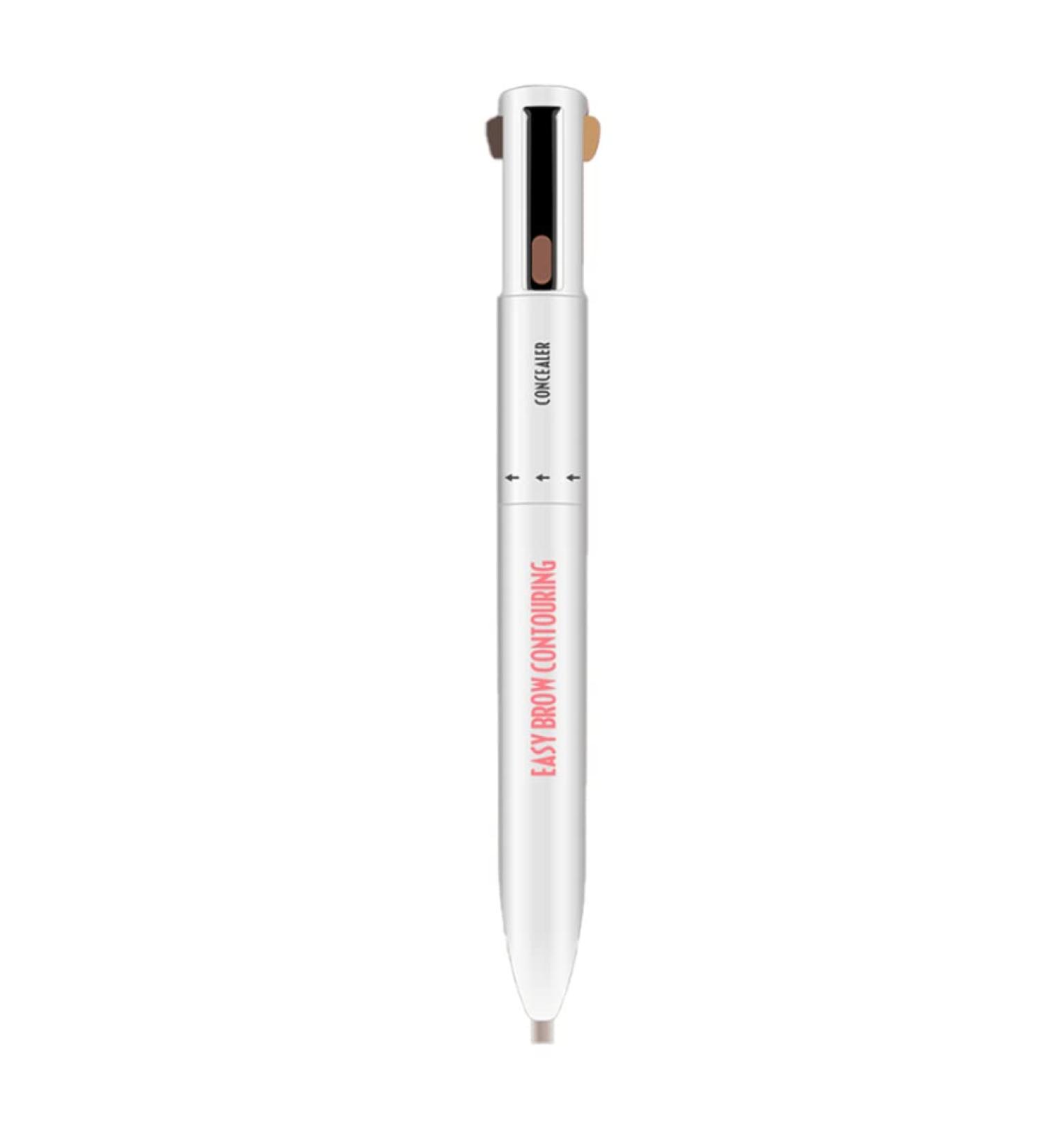Eyebrow Contour Pen 4 in 1 Long Lasting Rotate Defining Highlighting Brow Pencil Makeup Tool Black Brown 3# Black Brown - Buy Online on GoSupps.com