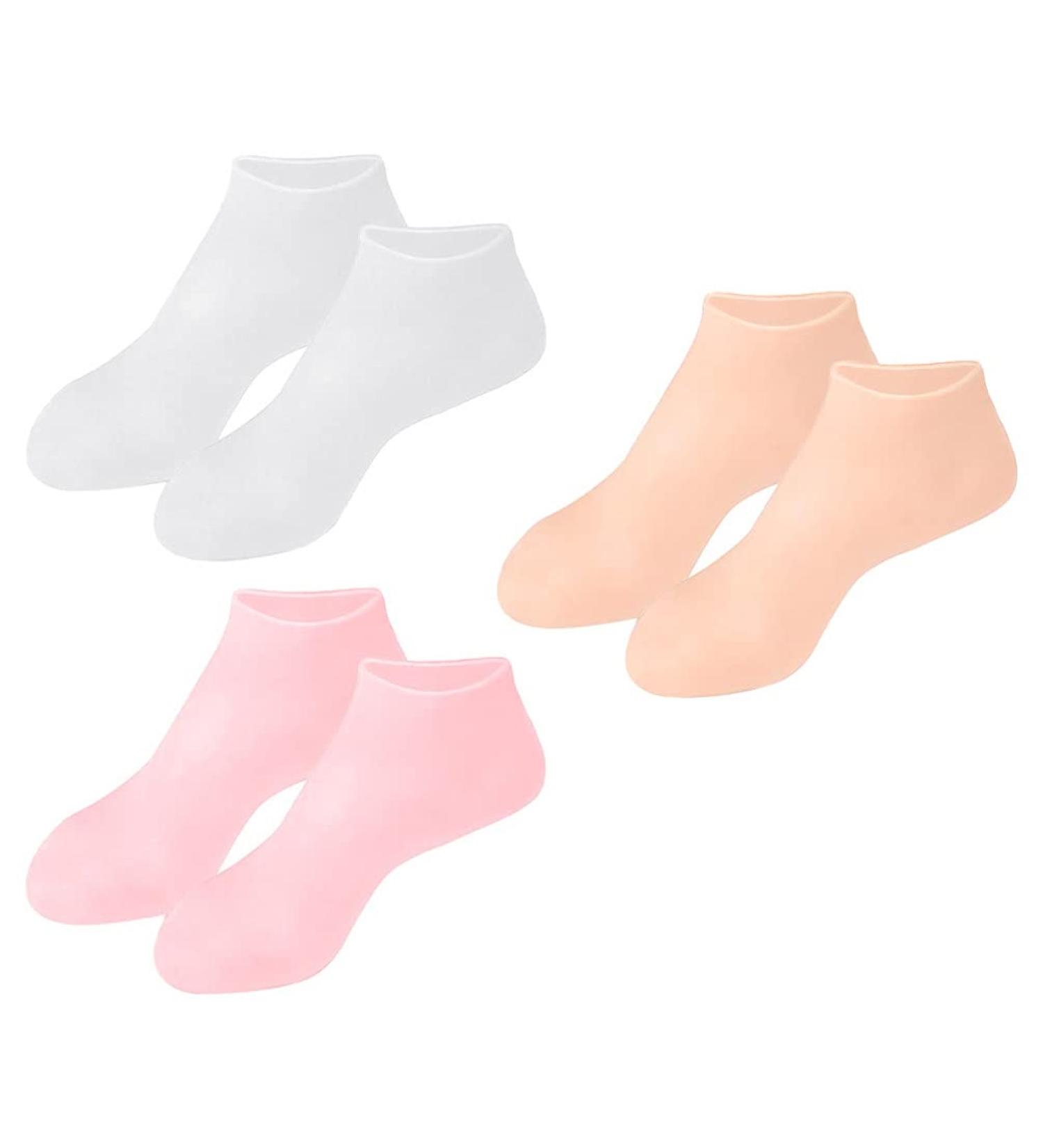Minkissy Gel Socks - Moisturizing Spa Socks for Men & Women | 3 Pairs Heel Sleeve Stocking Filler | 16.5x8.5 cm - Buy Online on GoSupps.com