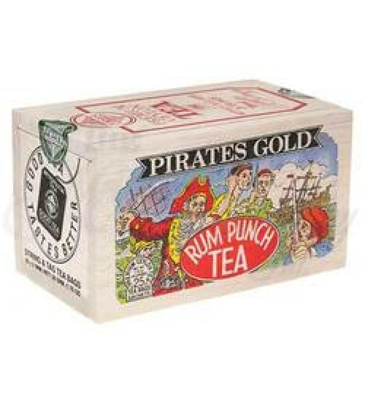 Metropolitan Tea Company Pirates Gold Rum Punch Tea in Decorative Wooden Box with 25 Teabags