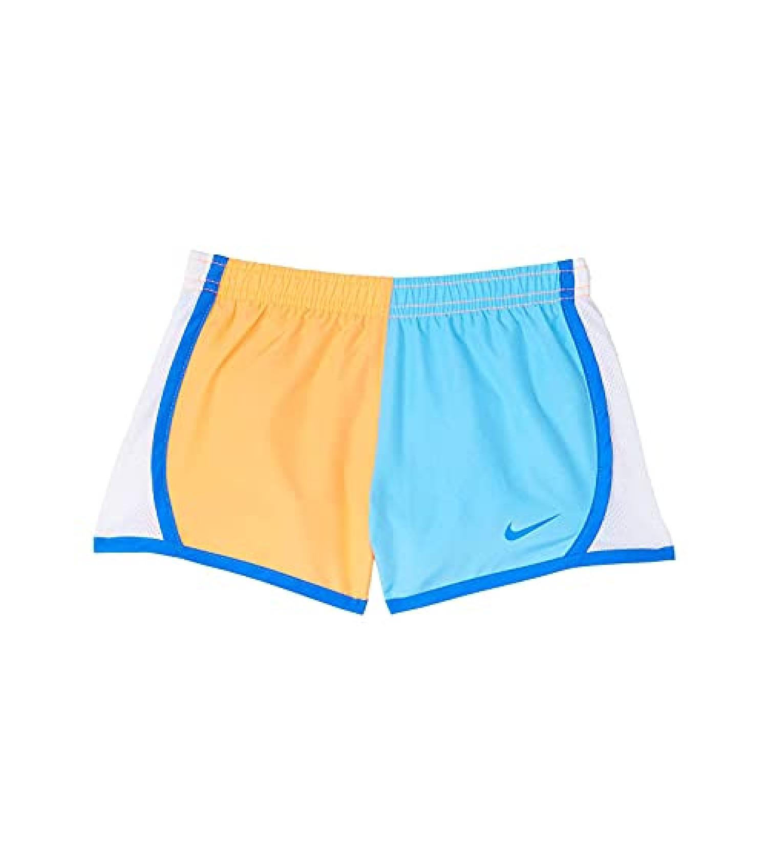 Nike Girls Dri FIT Running Tempo Shorts Blue Chill/Orange 7