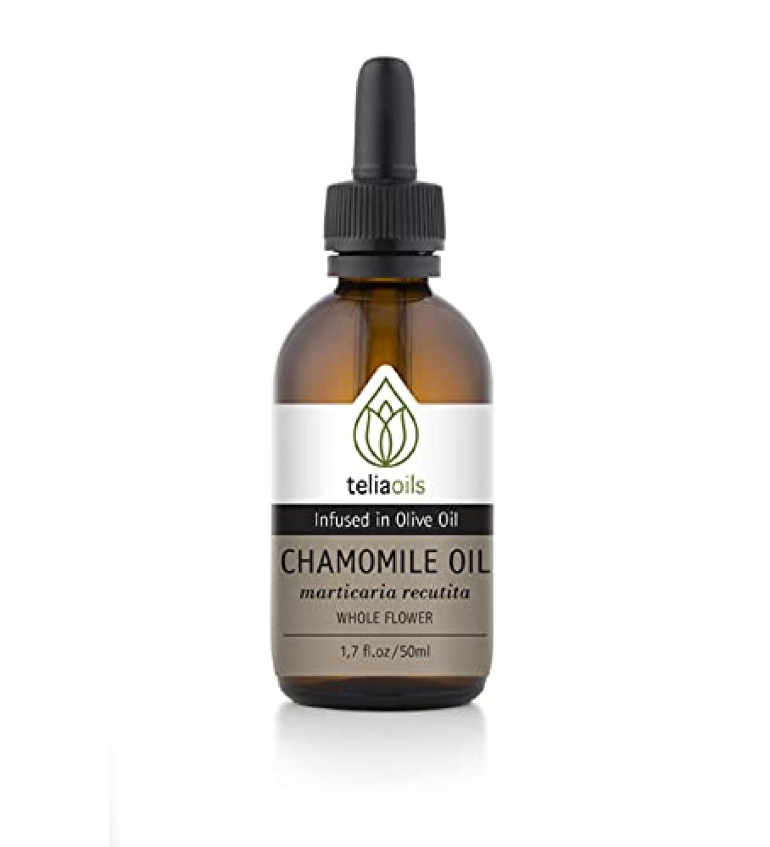 Teliaoils Chamomile Infused Oil Extract (Macerated Oil) 1.7 Fl Oz / 50ml - Triple infusion in Organic Olive oil.