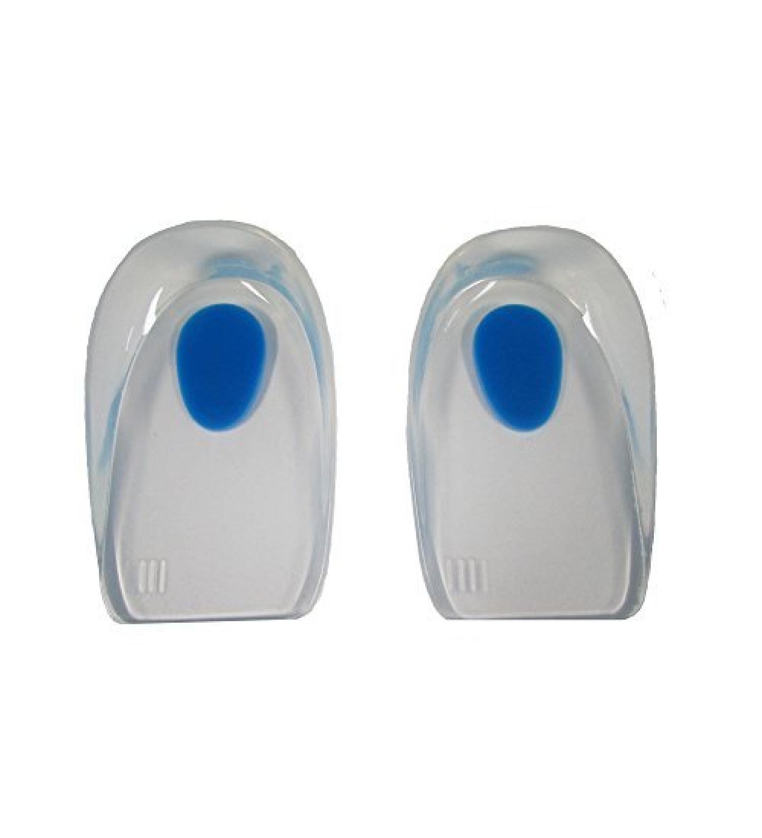 Silicone Gel Heel Cups by Blue Dotz - Shoe Inserts for heel pain (Large Women's 10.5+ Men's 9-13)