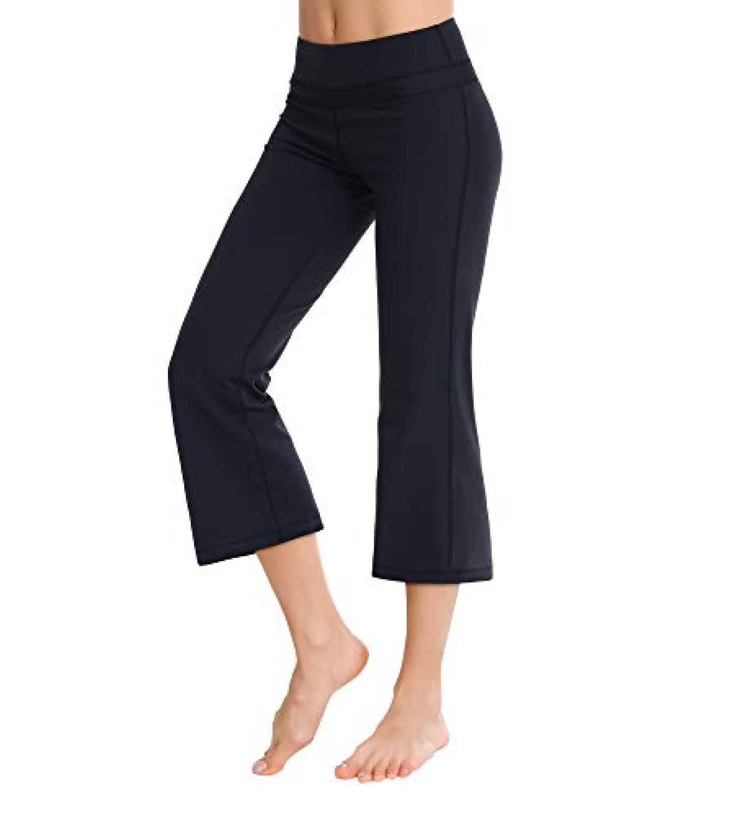 Zeronic High Waist Bootleg Yoga Capris in Black, XX-Large - Buy Online on GoSupps.com