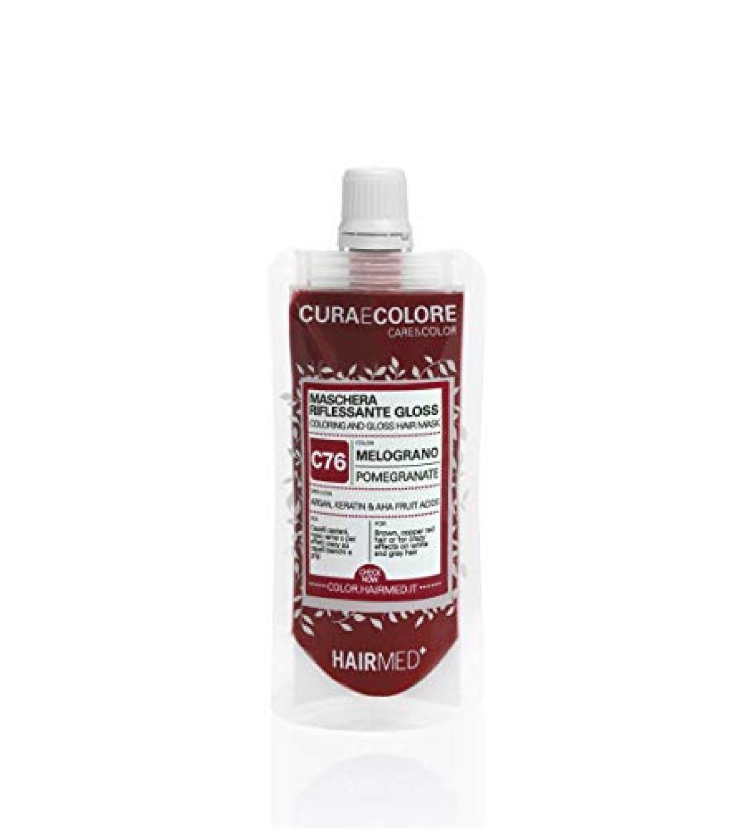  HAIRMED HAIRMED - Care and Color - Reflexive Hair Mask - Ammonia-Free Color Bath - Gloss C76 - Pomegranate - 40 ml - Buy Online on GoSupps.com