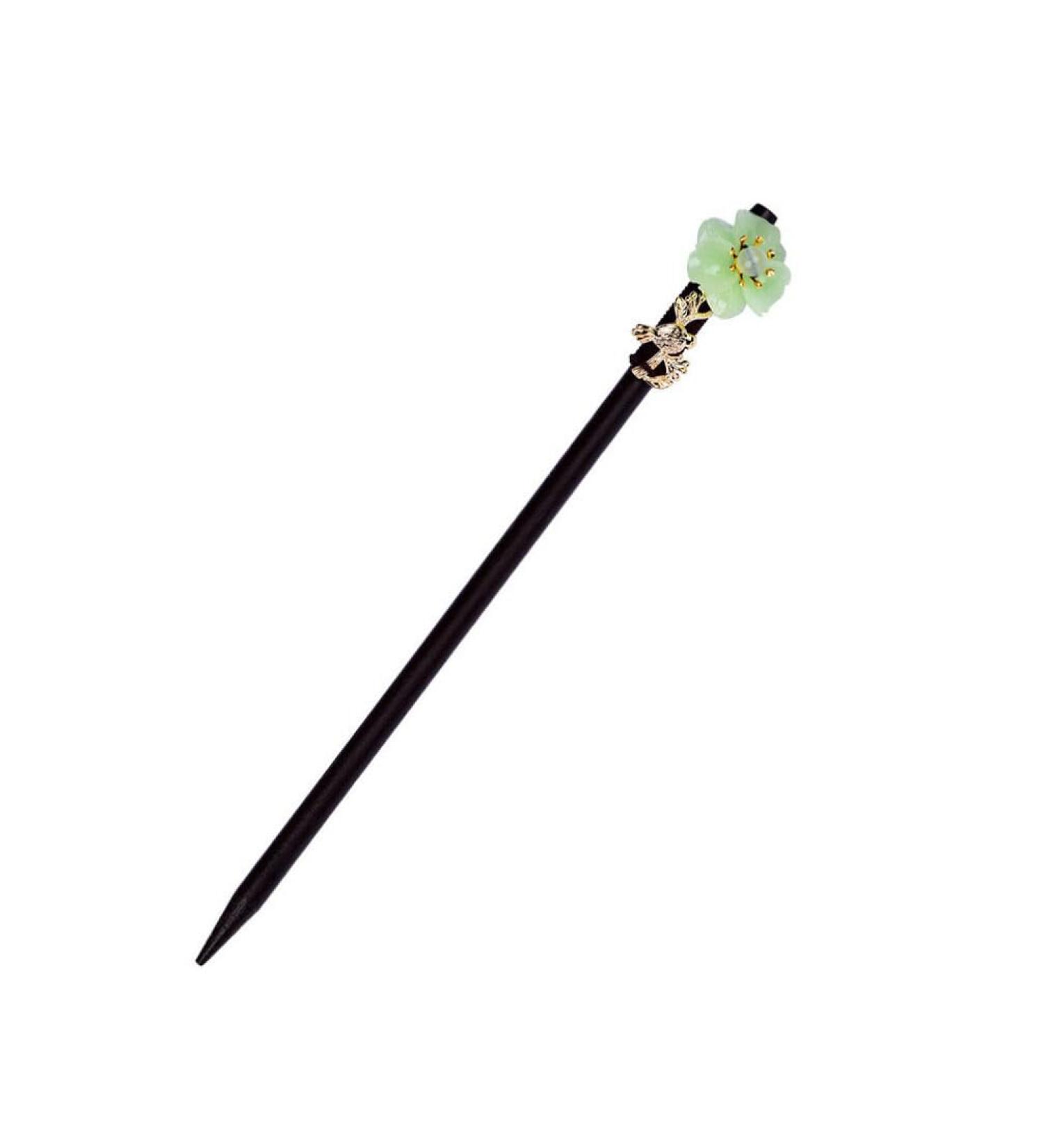 Lurrose Floral Wooden Hairpin Chinese Style Hair Stick Vintage Hair Accessories for Women Lady - Buy Online on GoSupps.com