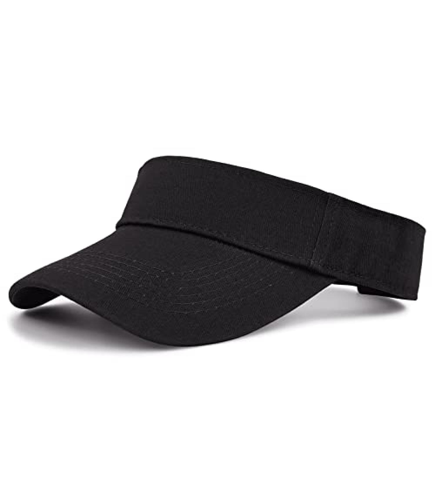 Unisex UV Protection Sports Sun Visor Hat | Cotton Cap One Size Black - Buy Online on GoSupps.com