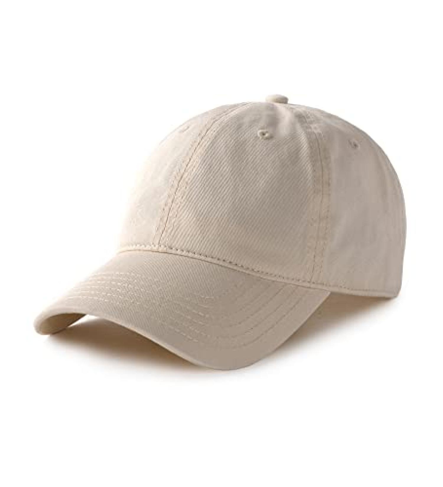 Vintage Washed Distressed Cotton Baseball Cap | Adjustable Classic Hat for Men and Women | Beige - Buy Online on GoSupps.com