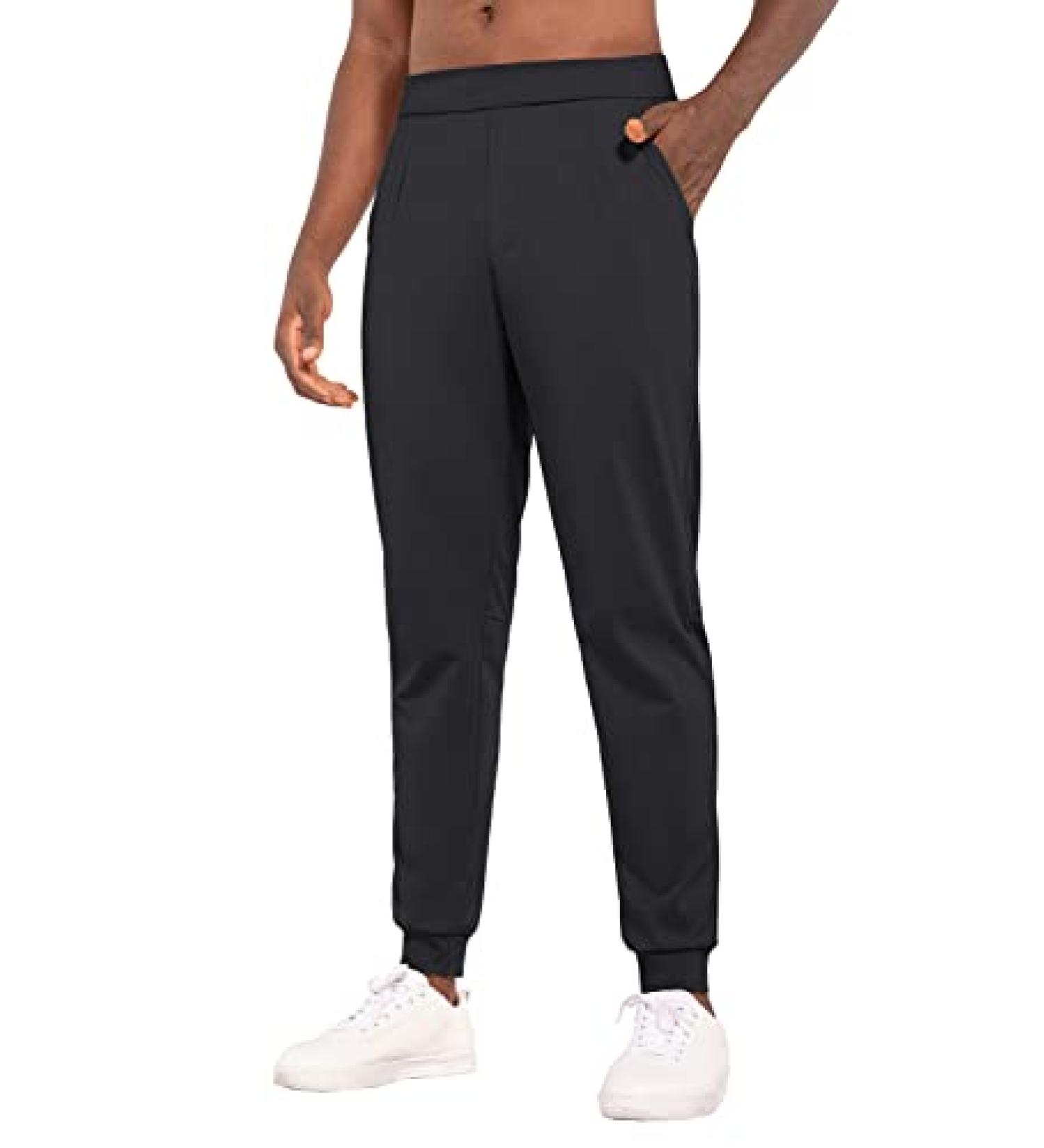 BALEAF Men's Golf Joggers Pants - Slim Fit Stretch Sweatpants for Work, Casual Running, and Golf with Pockets in Black - Buy Online on GoSupps.com