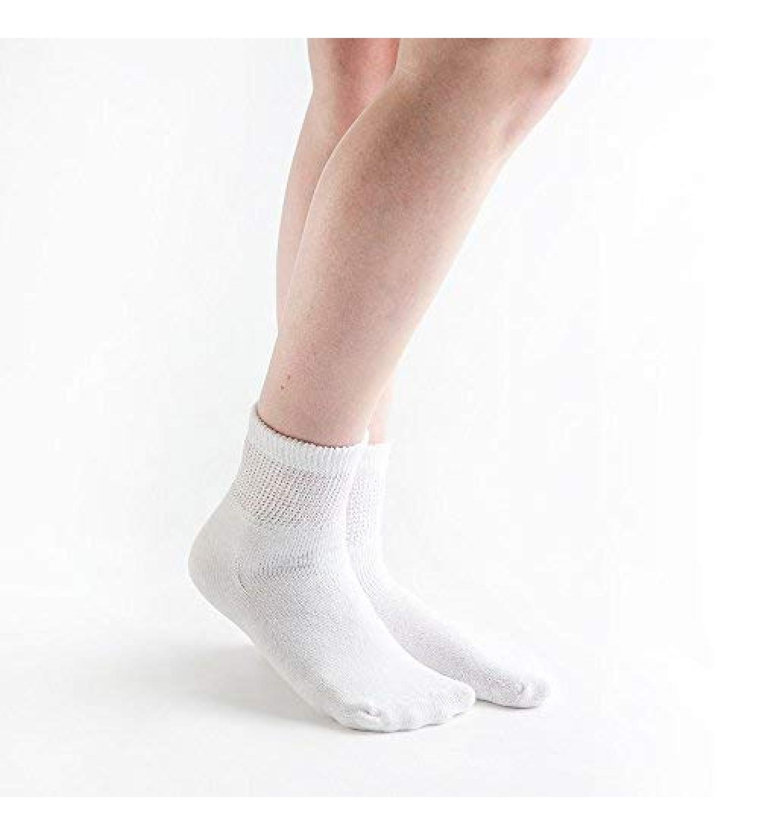 Doc Ortho 1/4 Crew White Diabetic Socks for Men and Women - 12 Pairs, Large Size - Buy Online on GoSupps.com
