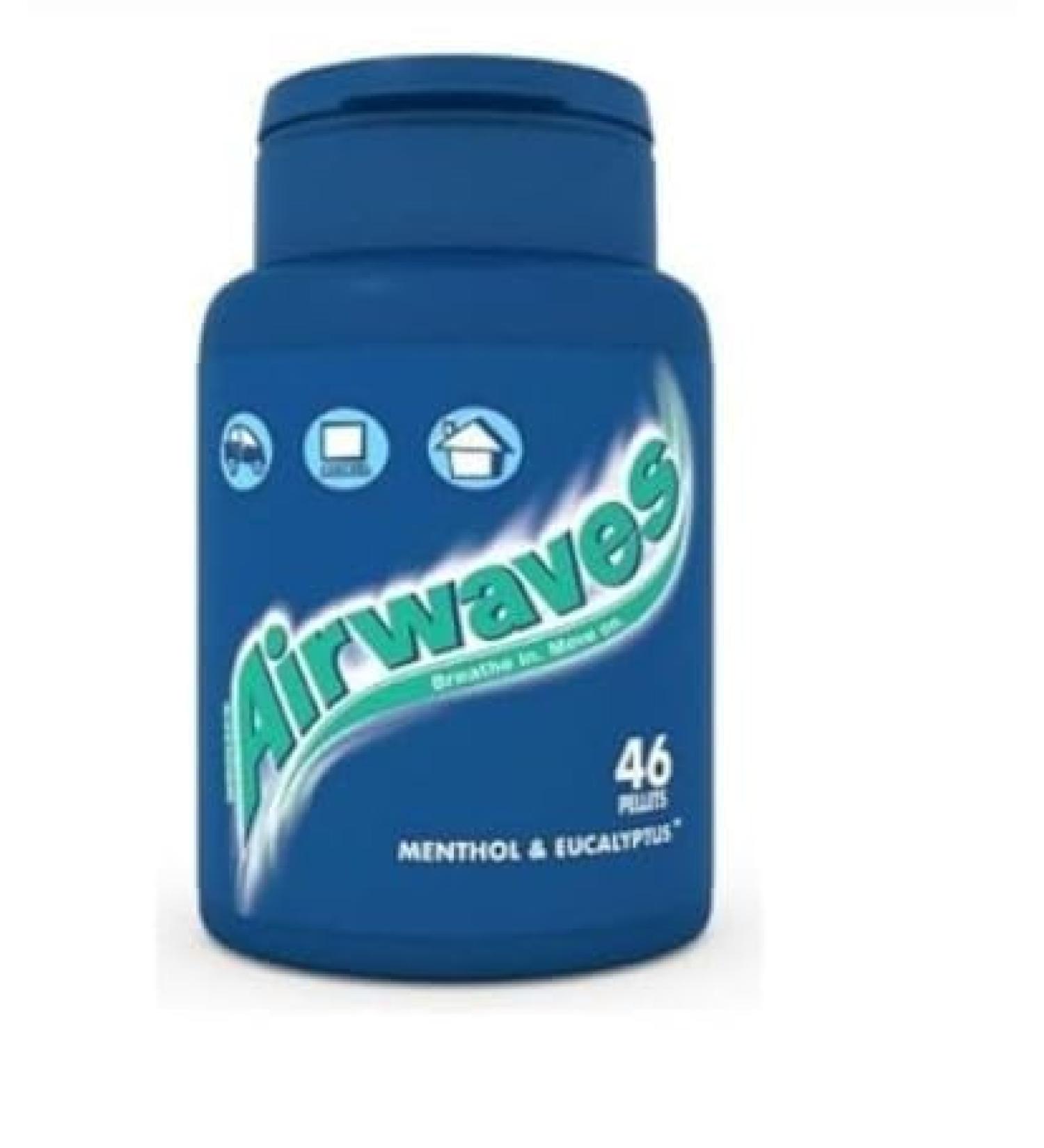 Wrigley's Airwaves Menthol & Eucalyptus 6x46 Pellets 64g The original strong taste experience with the refreshing airwaves menthol kick
