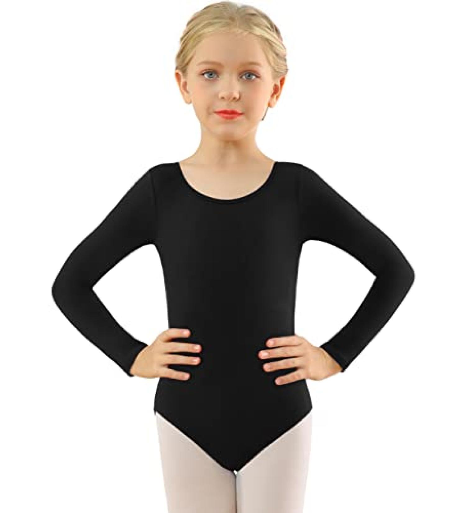 WYHDY Girls Team Dance Leotard 10-12 Years - Short/Long/Ruffle Sleeve Ballet Dancewear in Black - Buy Online on GoSupps.com