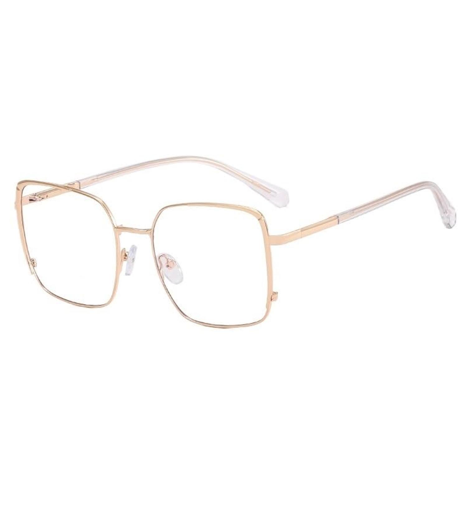 Clear Vision Blue Light Blocking Readers - Metal Frame Big Mirror Glasses 3.00 C8 | International Shipping - Buy Online on GoSupps.com