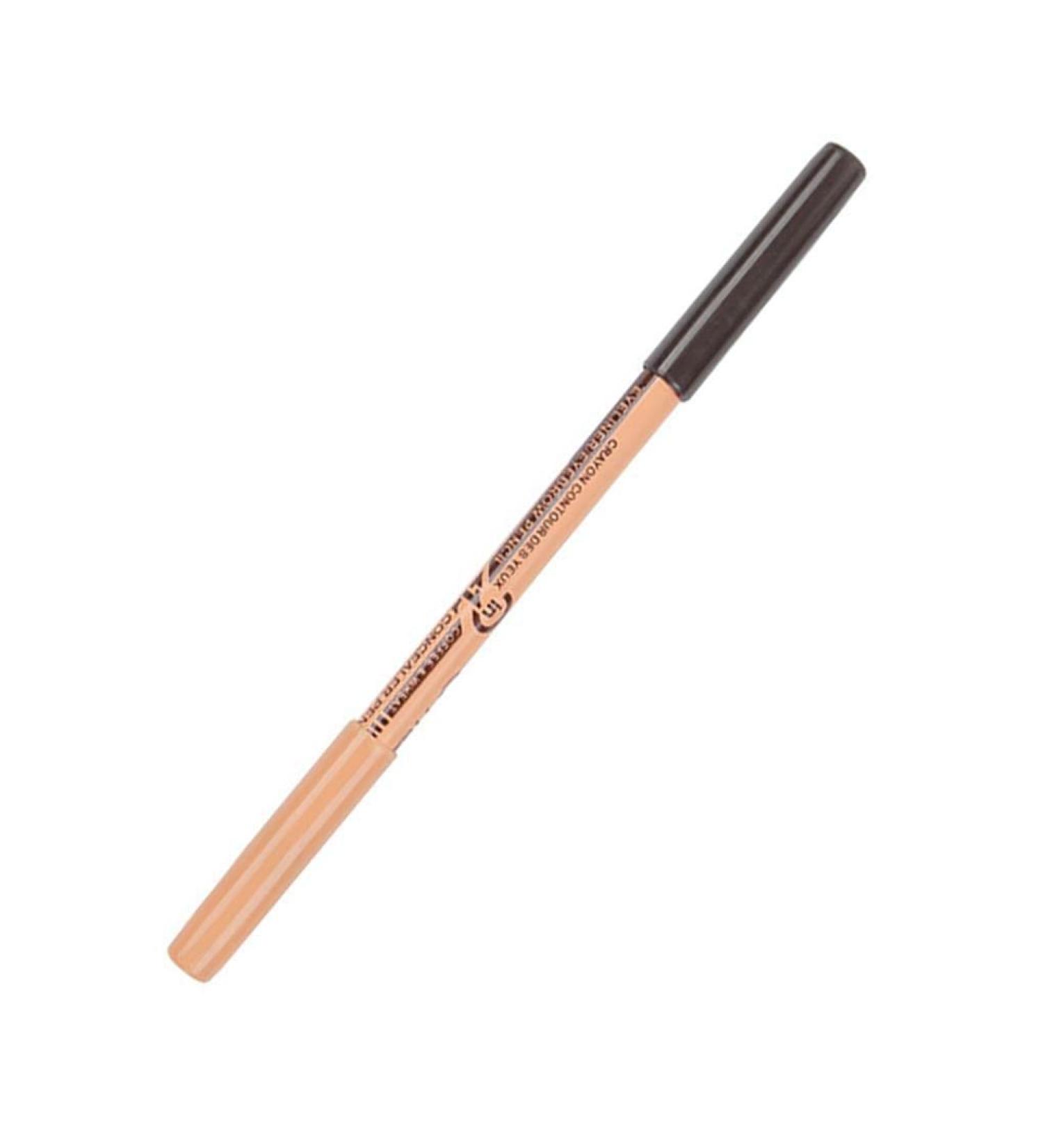 twcrvil 2 in 1 Double-ended Eyebrow Pencil Three Colors Eyeliner Concealer Invisible Professional Pen Cosmetics Long Lasting Dark Coffee - Buy Online on GoSupps.com