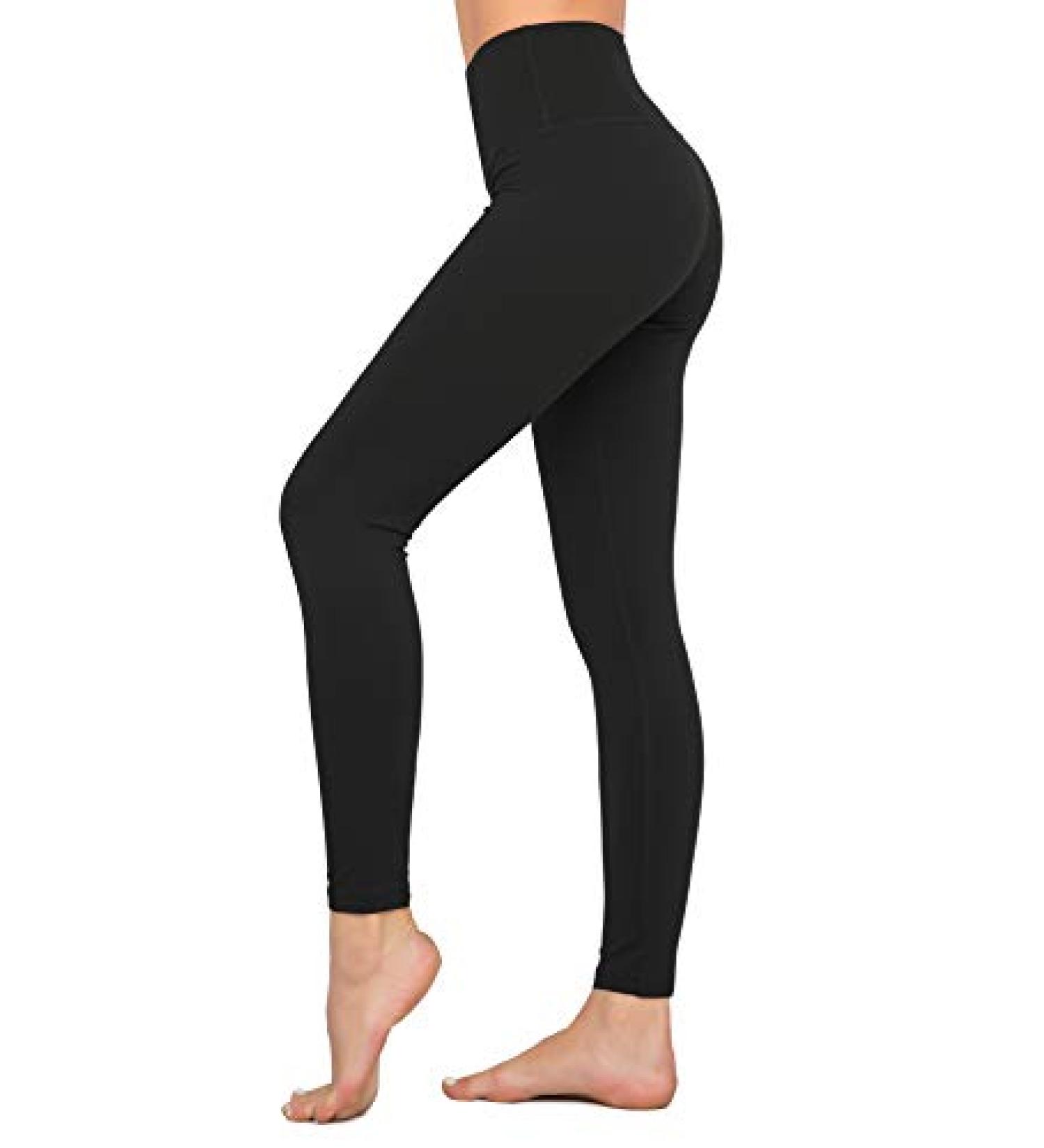 Dragon Fit High Waist Compression Yoga Pants with Tummy Control and 2 Inner Pockets - Black, Large - Buy Online on GoSupps.com