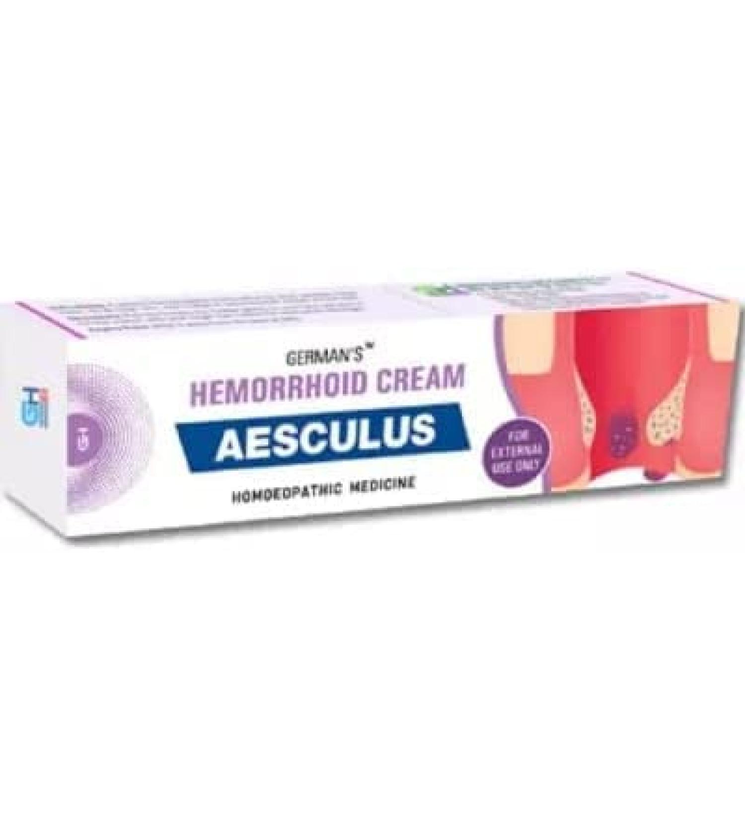 German Homeo Care & Cure Aesculus Hemorrhoid Cream (25g)/Well Used for Piles & Fissures/it has no Side Effects/(Free Ujala Eye Drop)
