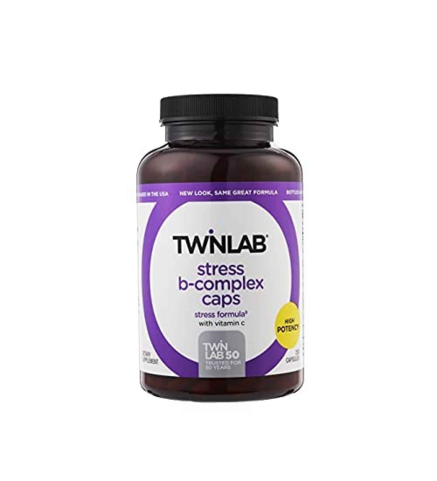 Twinlab Stress B-Complex Caps - Energy Support Supplement with Vitamin B12 and B6-250 Capsules