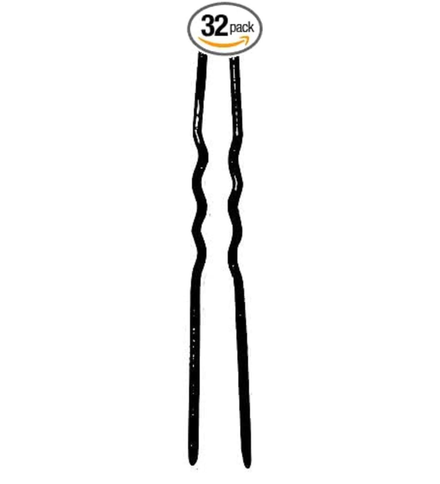 Ari hairpins 30 wavy black 70 mm pack of 2 (2x 16 pieces) 2 1 piece (pack of 32)