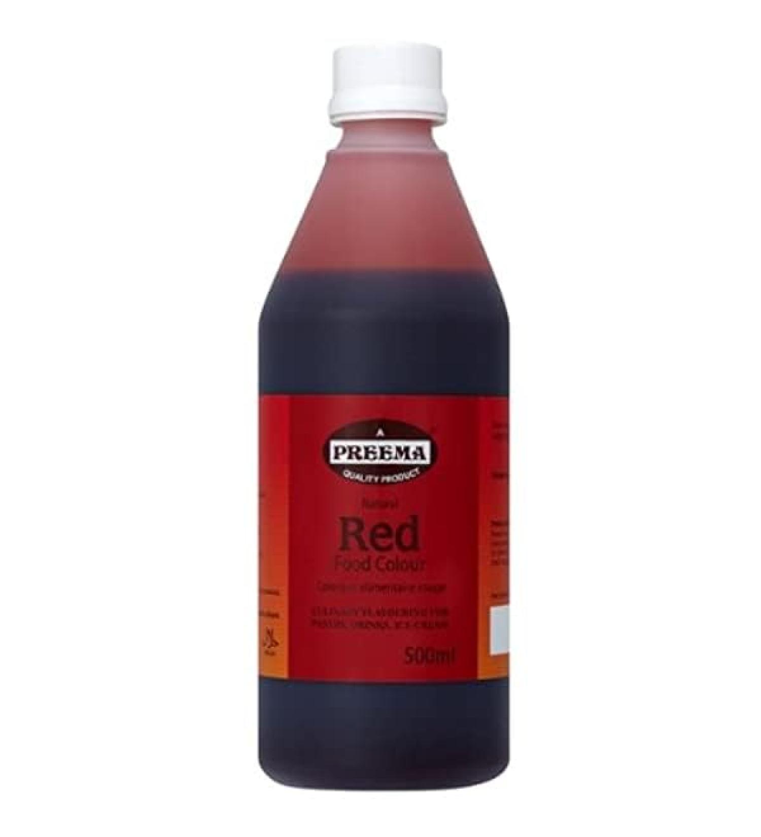 Preema | Red Liquid Food Colour 500ml | Ideal for use cake and icing | Halal - Buy Online on GoSupps.com