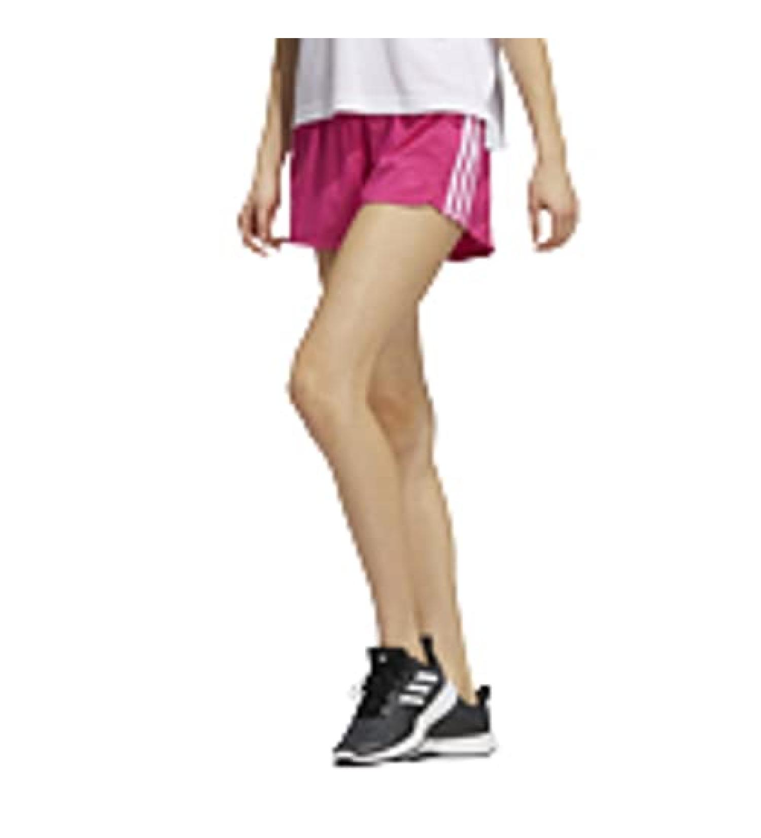 adidas Women's Pacer 3-Stripes Woven Shorts - Team Real Magenta/White | Medium Size - Buy Online on GoSupps.com