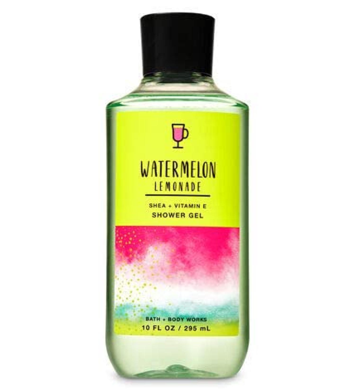 Bath and Body Works Watermelon Lemonade Shower Gel Wash 10 Ounce Lime Green and Pink Label