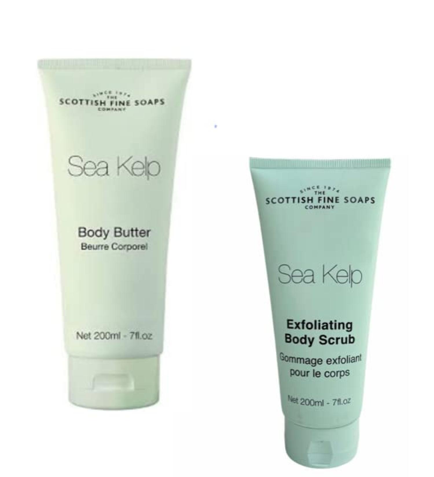 Scottish Fine Soaps Sea Kelp Exfoliating Body Scrub & Butter Set - Nourish & Exfoliate | International Shipping - Buy Online on GoSupps.com