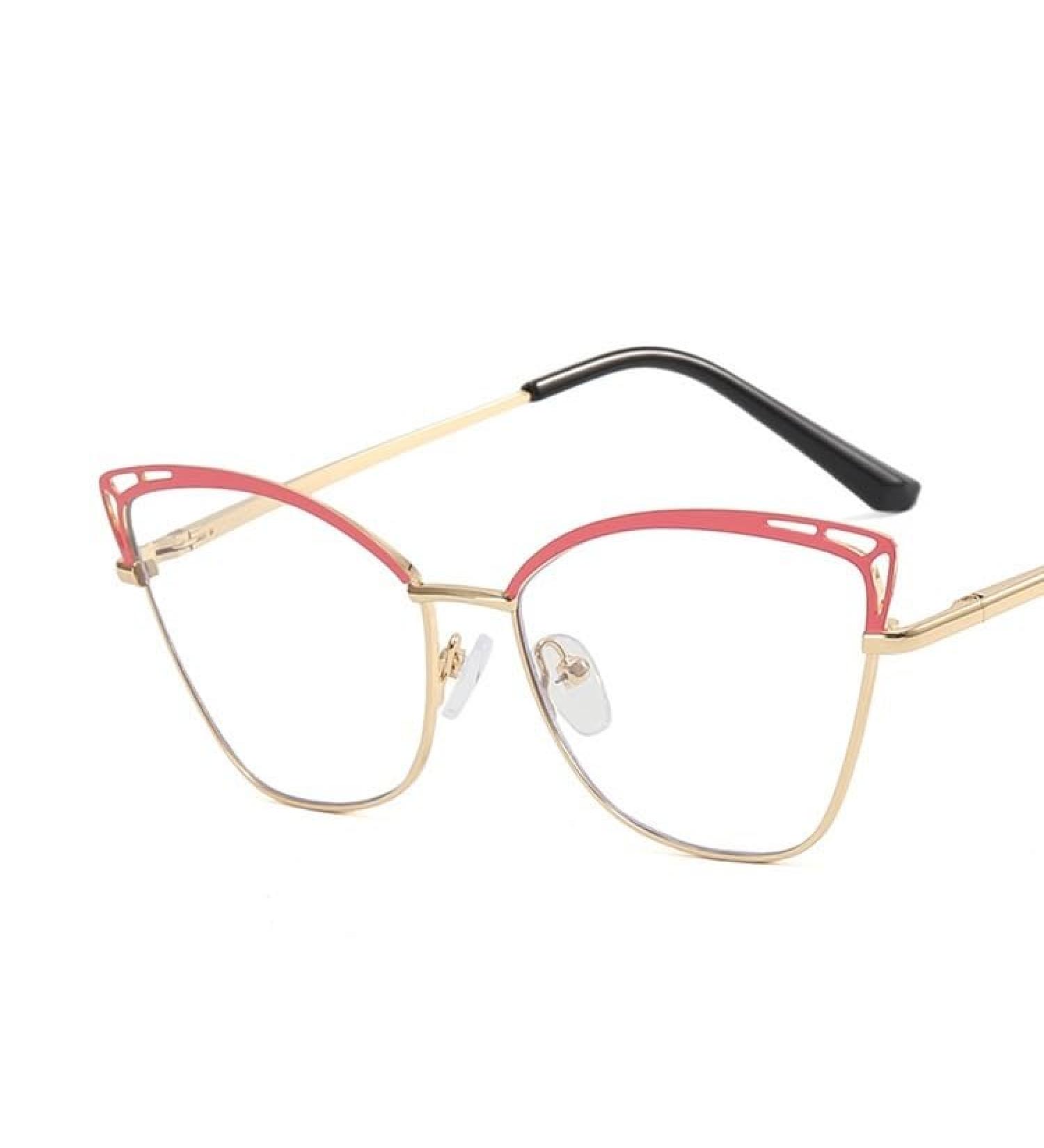 Shop Oversized Cat-Eye Blue Light Blocking Readers for Women | Anti-Eyestrain Flat Light Mirror +100 Pink - International Shipping Available - Buy Online on GoSupps.com
