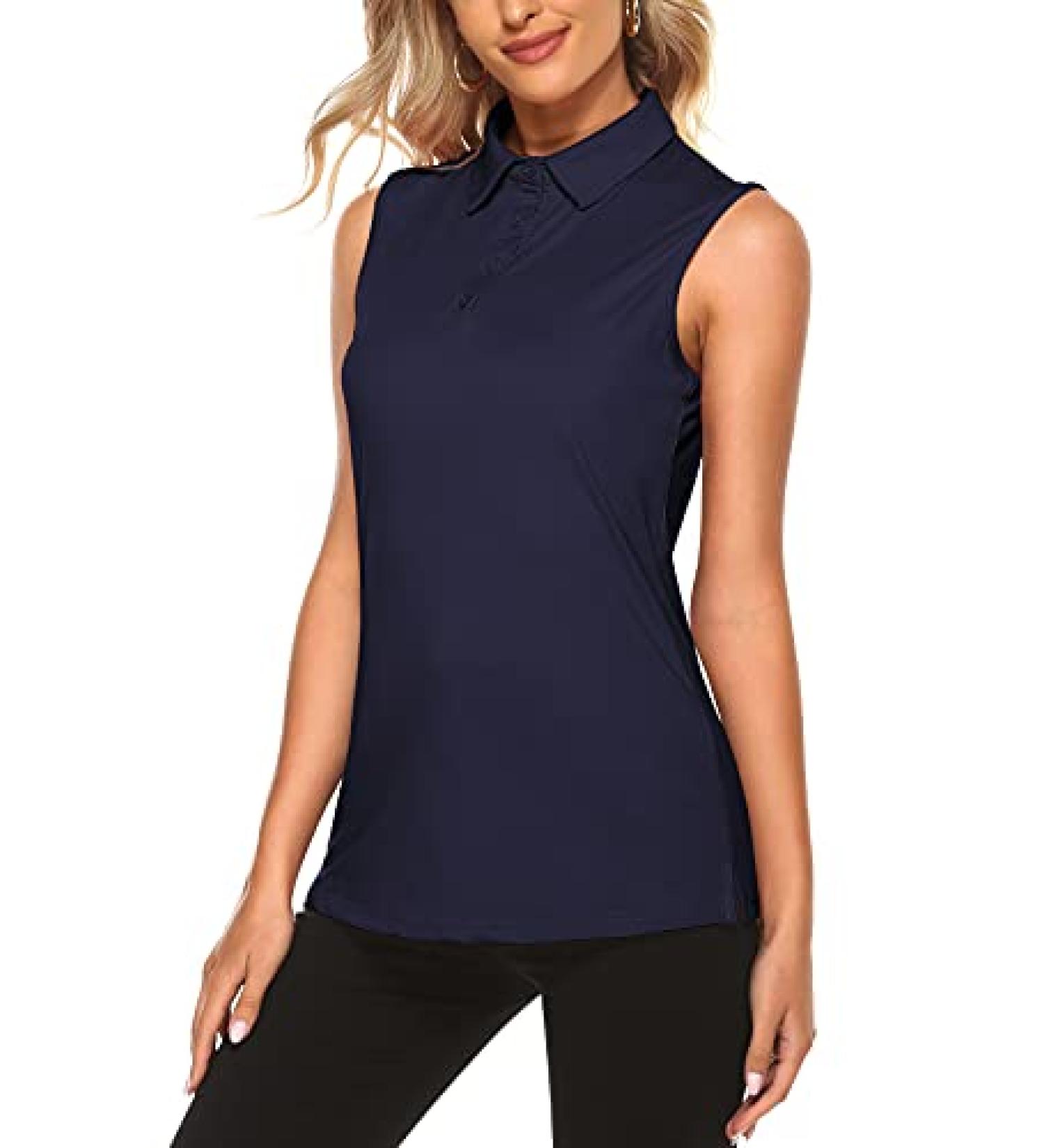 KORALHY Women's Sleeveless UPF50+ Golf Polo Shirt - Blue XX-Large - Buy Online on GoSupps.com