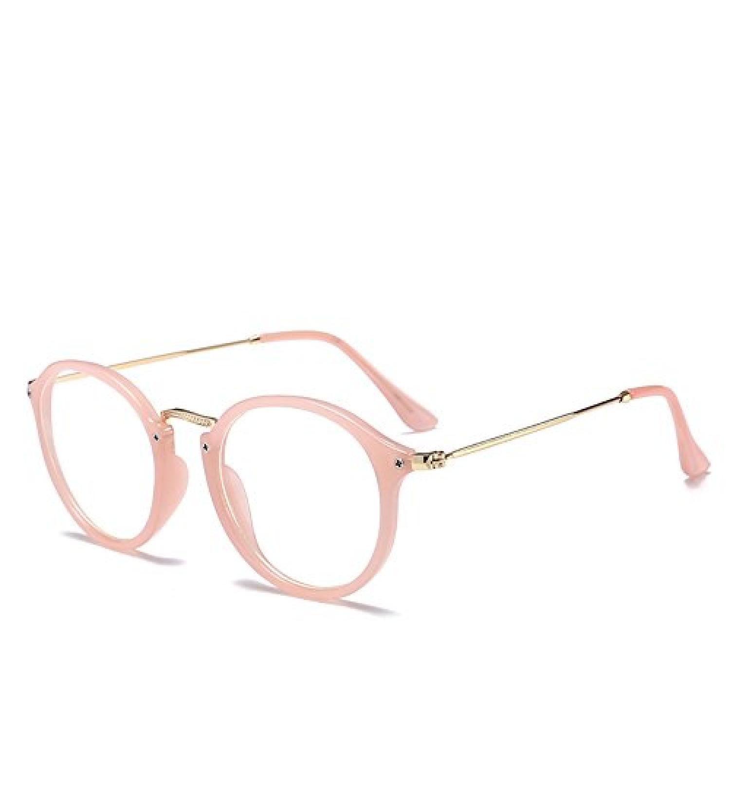Newada Round Frame Blue Light Blocking Reading Glasses - Pink Size +3.50 for Men & Women - HD Glare Protection - Buy Online on GoSupps.com