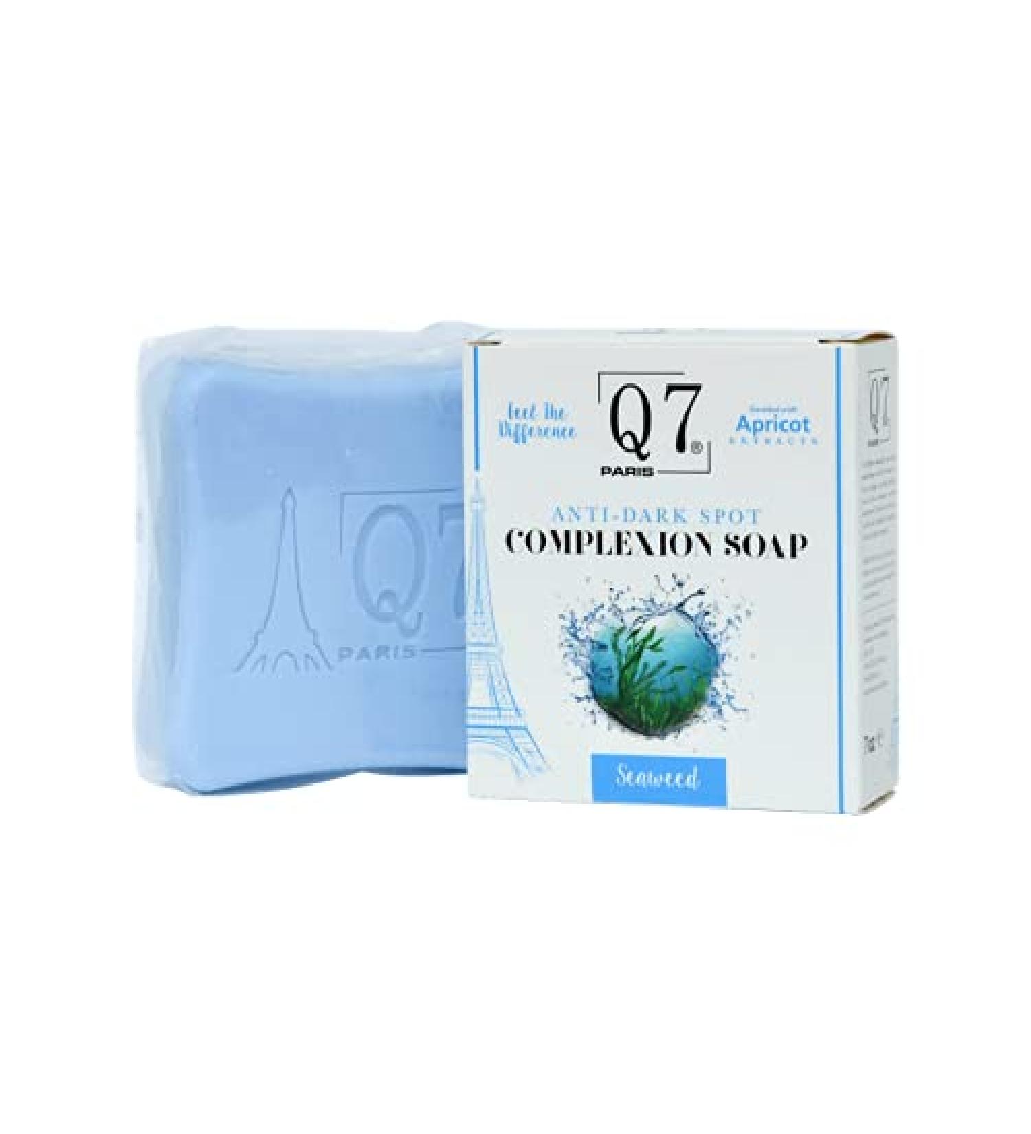Q7Paris Anti-Dark Spot Complexion Soap | The Ultimate Body And Face Soap for Deep Cleansing Moisturizing & Acne-Clearing | Enhanced Kojic Acid & Seaweed Formula for All Skin Types - 200g - Buy Online on GoSupps.com
