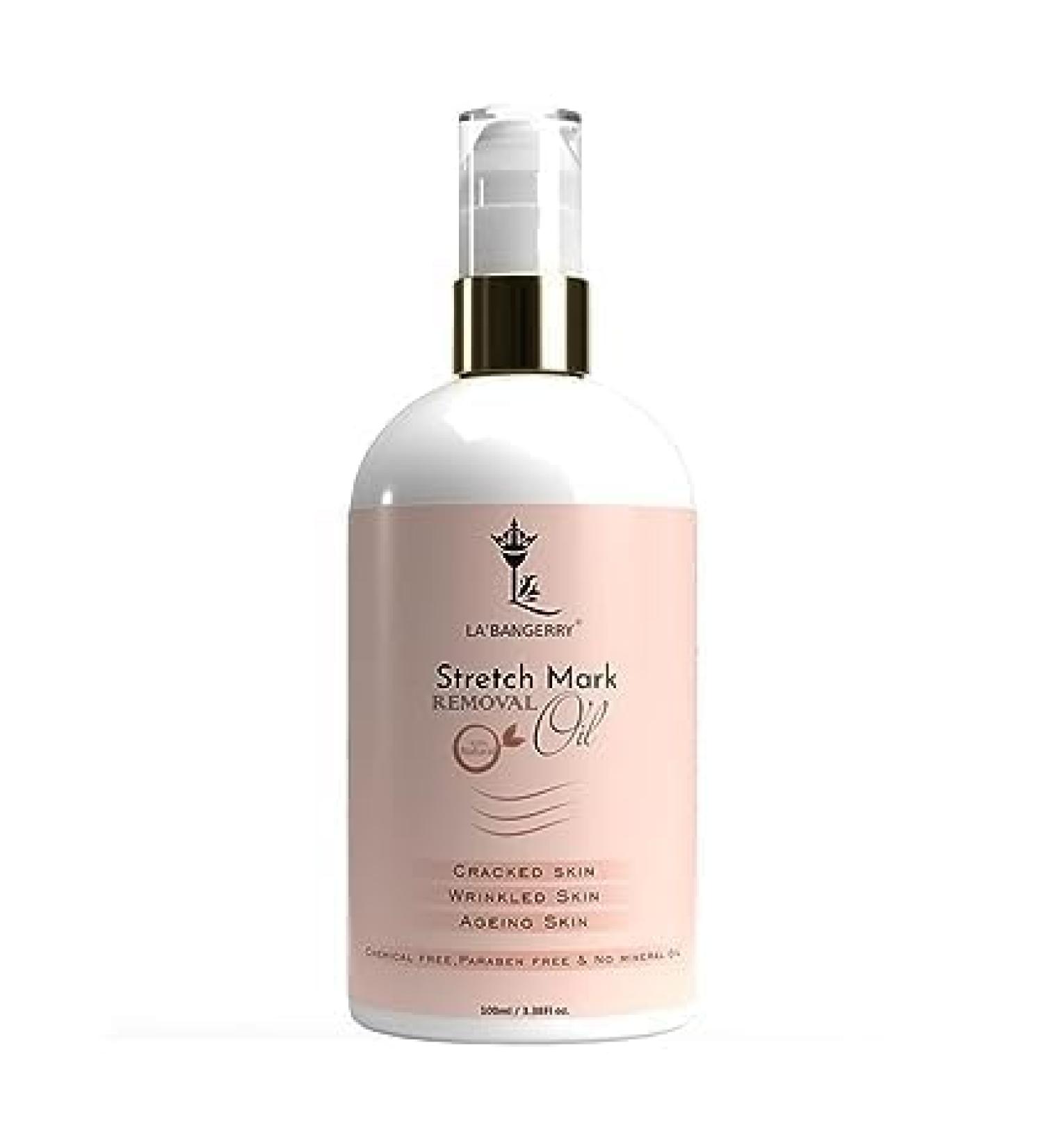 L.A BAN GERR Y Stretch Mark Removal Oil - 100% Natural & Non-Sticky Nourishes Skin Reduces Scars | 100ml Minimize Stretch Marks & Even Out Skin Tone - Buy Online on GoSupps.com