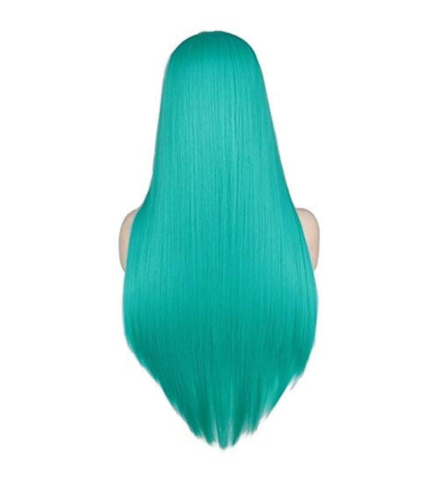 Buy SUNNYBLUEE Long Straight Middle Wig - Heat Resistant Synthetic Hair in Black White Pink Orange Purple Gray Blue & Green - International Shipping Available - Buy Online on GoSupps.com