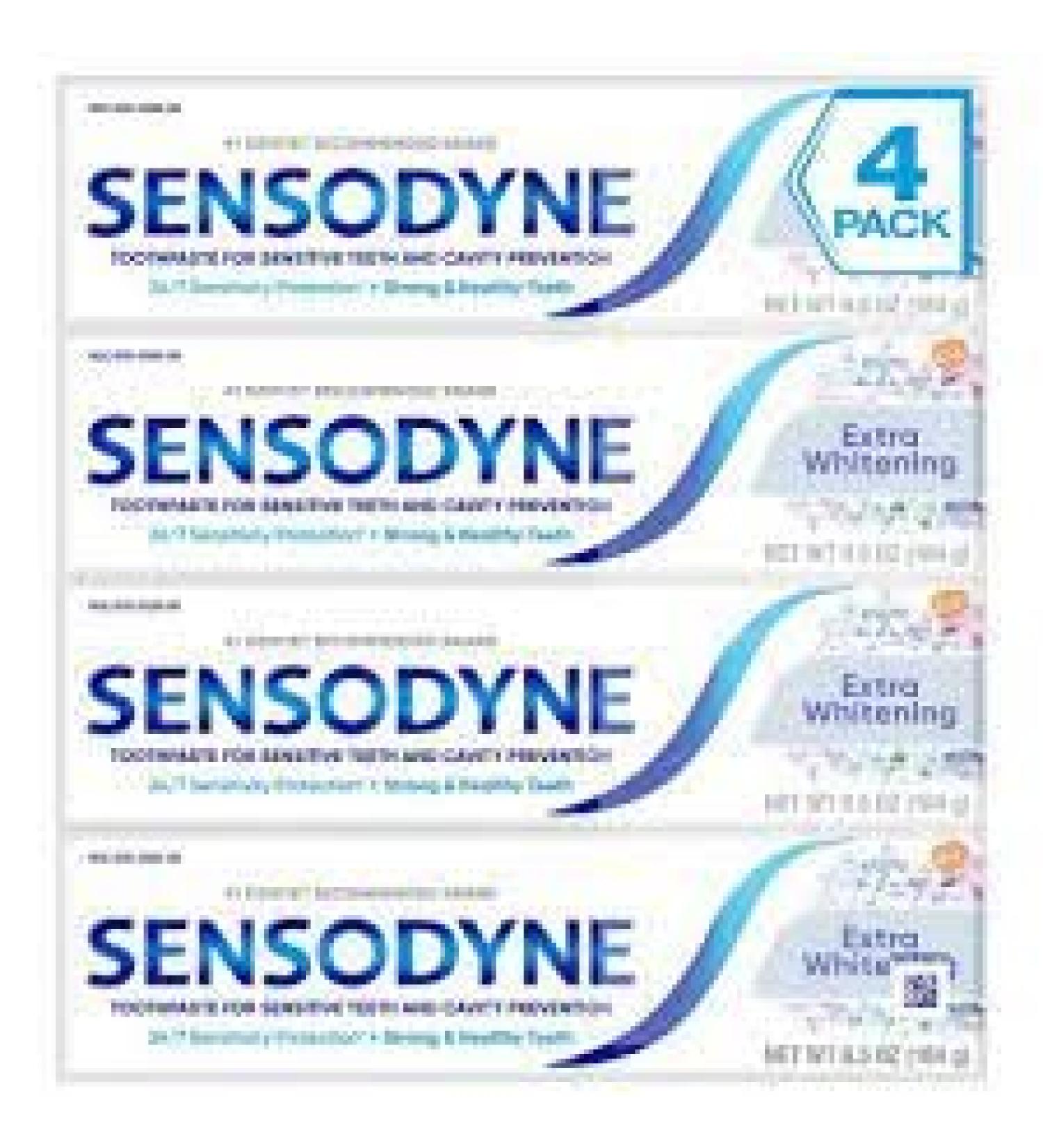 Sensodyne Maximum Strength & Extra Whitening (pack of 4)Net Wt 6.5 oz(184g)per tube by Sensodyne