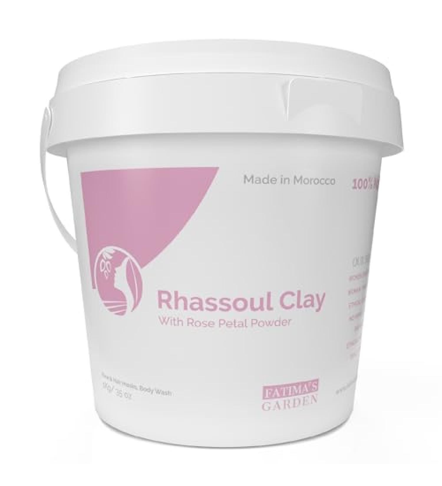 Fatima's Garden Ghassoul Powder with Rose Petals - 35oz/1Kg - Facial and Hair Mask - Buy Online on GoSupps.com