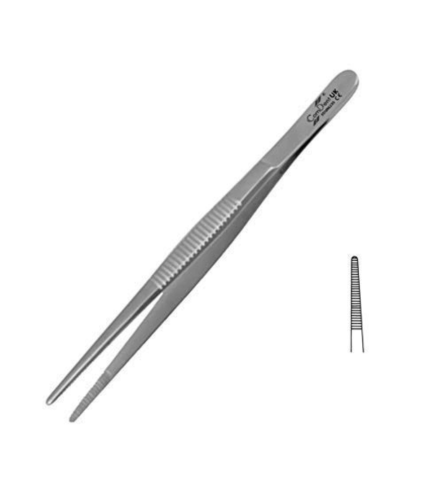 Exeton Dressing Forceps 14cm Serrated Tips Body Piercing Veterinary tools Insects Forceps (14 CM)