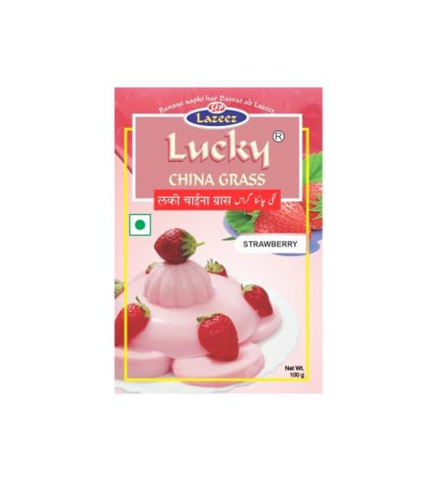 Lucky China Grass Choco Berry Combo (Strawberry+Raspberry+Chocolate) 300g - Buy Online on GoSupps.com