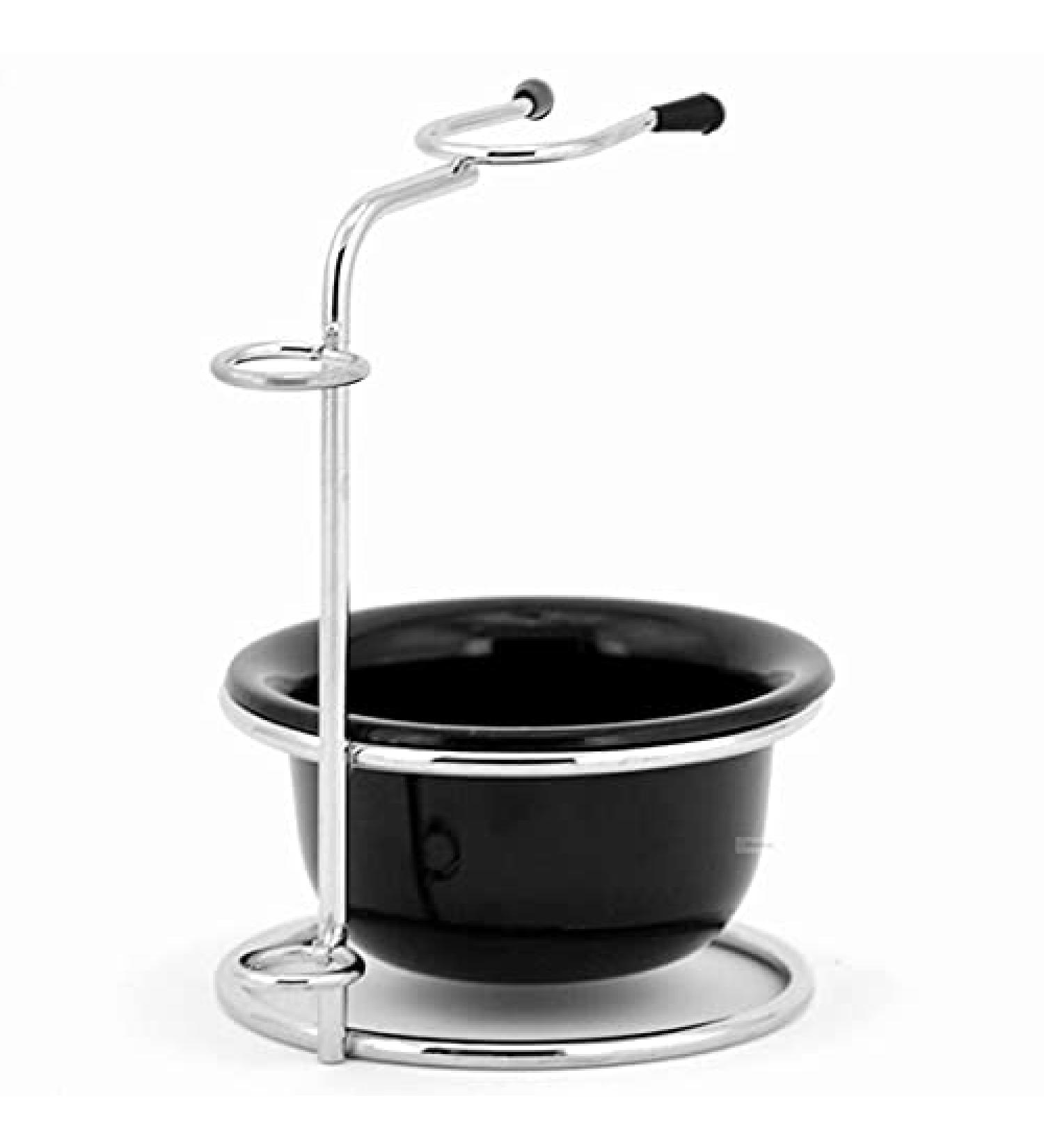 Buy HRTC Men's Rasi Steel Shaving Stand & Brush Holder | Stylish Beard Care Kit - 8.8x12.5cm Black - Buy Online on GoSupps.com