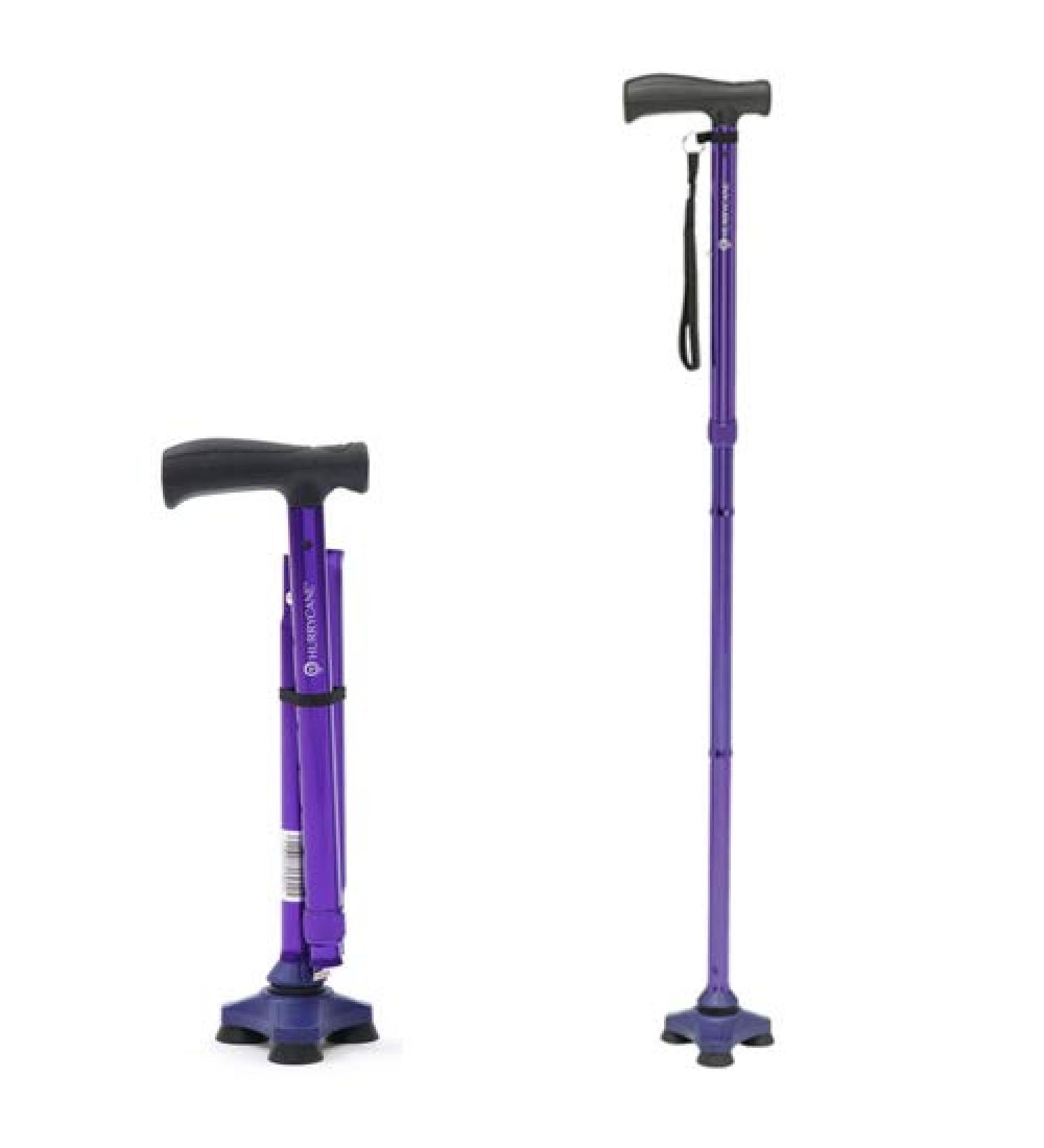 Hurrycane Lightweight All-Terrain Cane Folding Walking Stick - Purple - Buy Online on GoSupps.com