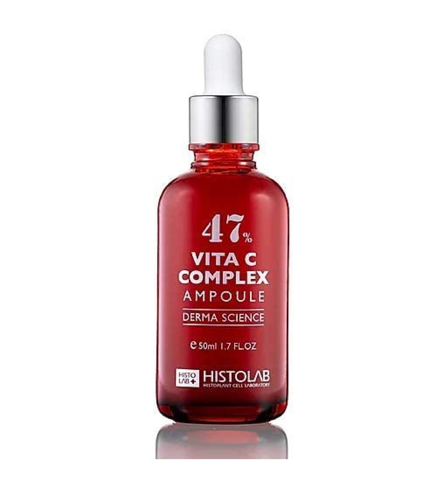 HISTOLAB 47% Vita C Complex Ampoule (50ml/1.7fl.oz.) I Fades Hyperpigmentation I Brightening I Soothes and Moisturizes the Skin - Buy Online on GoSupps.com