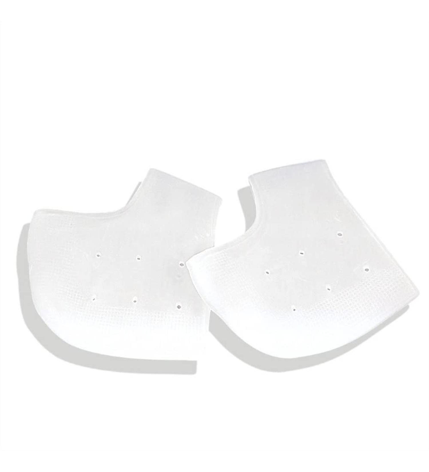 Inserts Heel Cushion Pads SEBS Heel Cups for Heel Pains Anti-wear Foot Adult Breathable Daily for Heel Spurs and Heal Dry Cracked Heels(Perforated White Large)