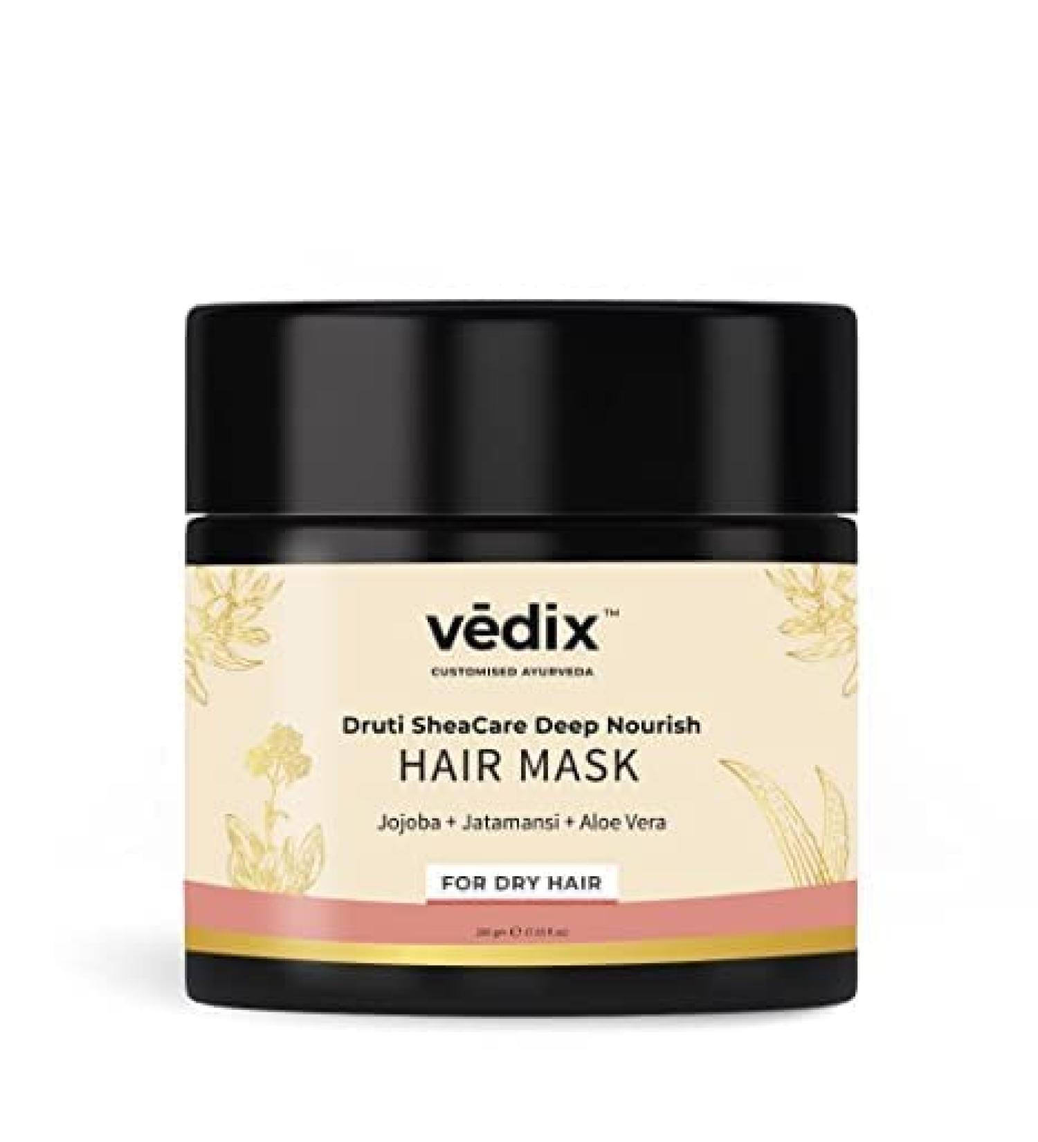 ORGANIZE Ayurvedic hair mask adapted Druti SheaCare deep nourishing hair mask for dry and frizzy hair with Jojoba + Jatamansi + Aloe Vera 200 gm